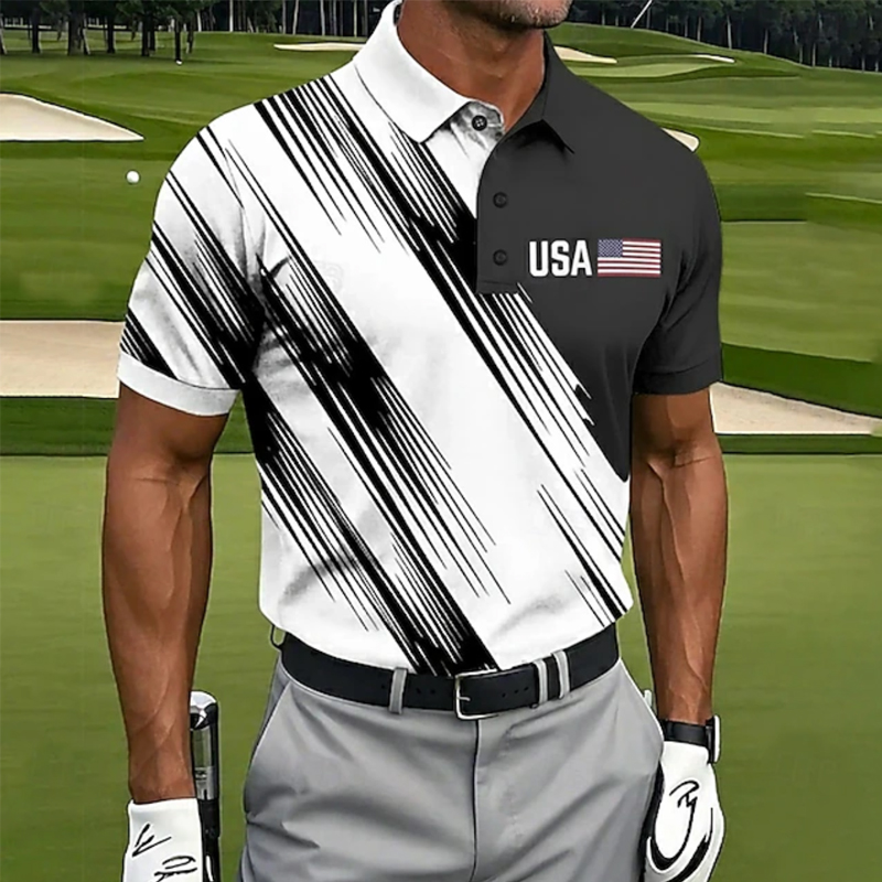 US 250th Anniversary Print Men's Polo Shirt