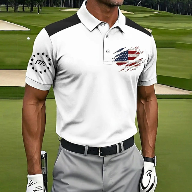 US 250th Anniversary Print Men's Polo Shirt