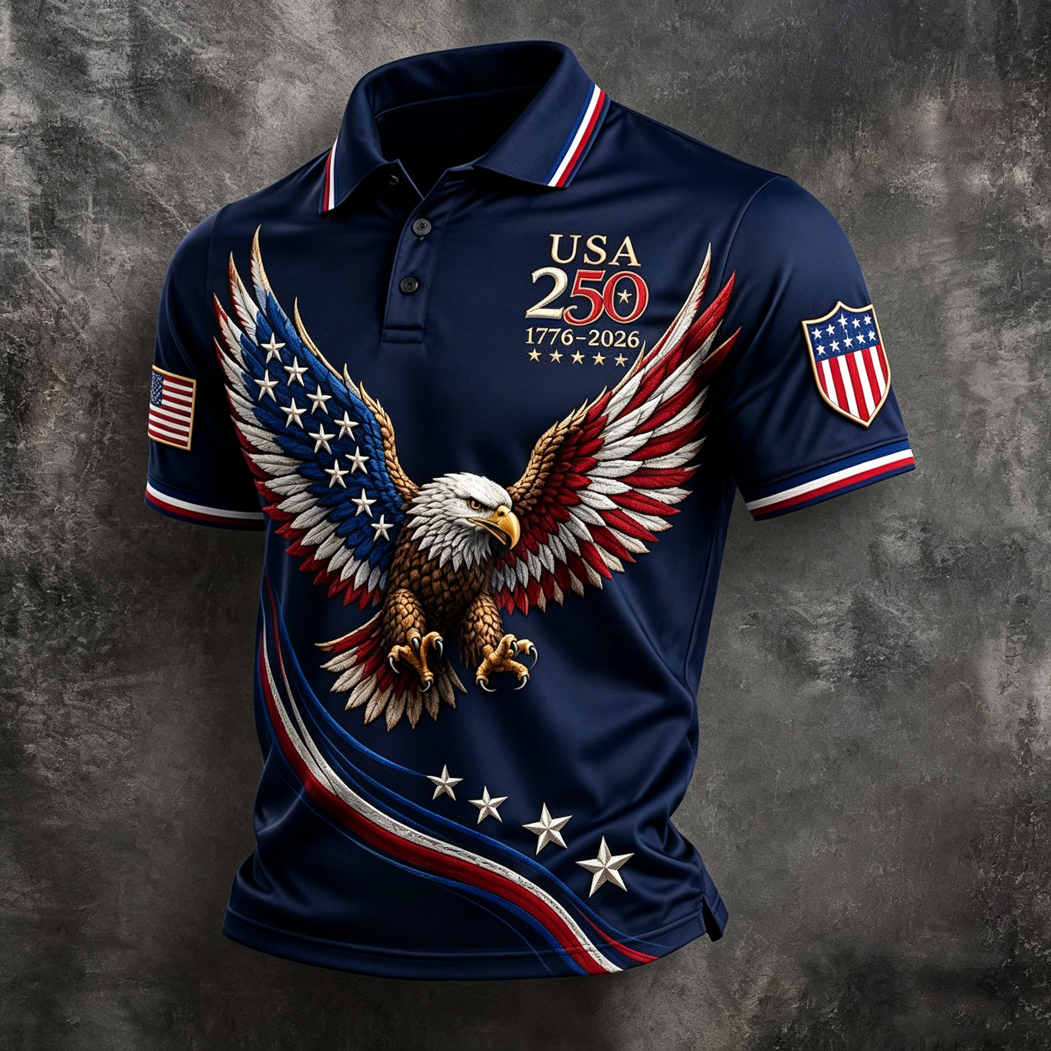 Men's American 250th Anniversary Casual Short-Sleeve Polo Shirt
