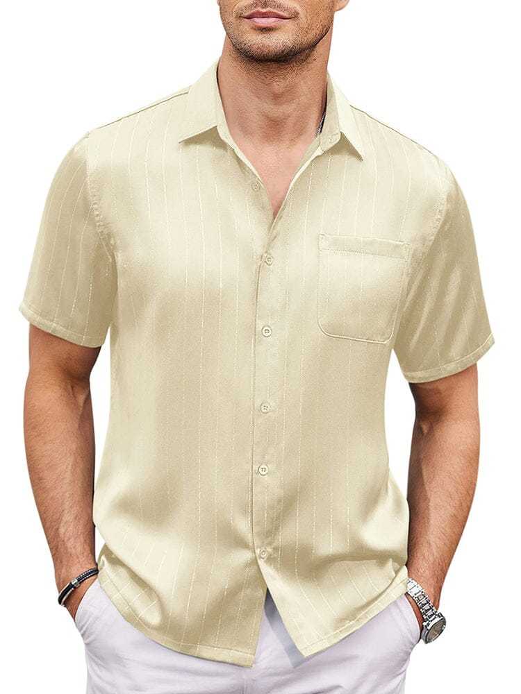 Casual Silk Satin Short Sleeve Shirt