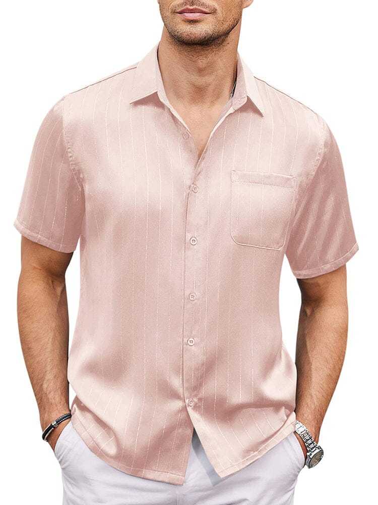 Casual Silk Satin Short Sleeve Shirt 