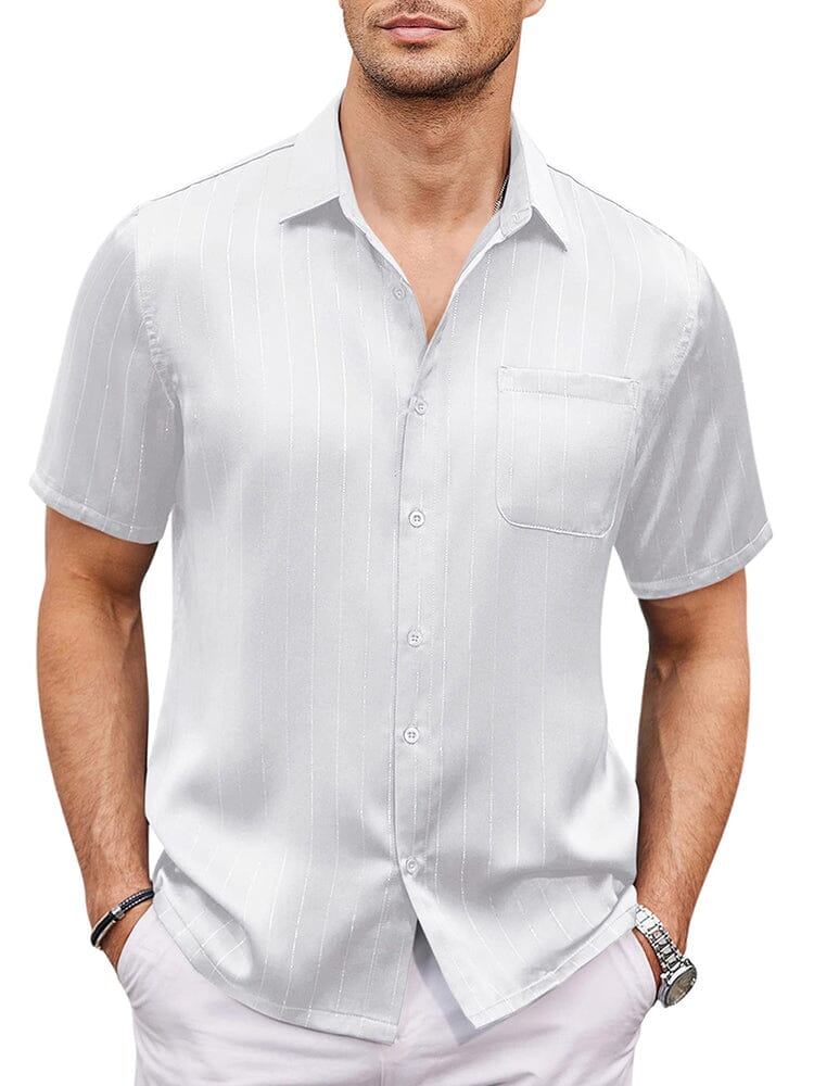 Casual Silk Satin Short Sleeve Shirt 