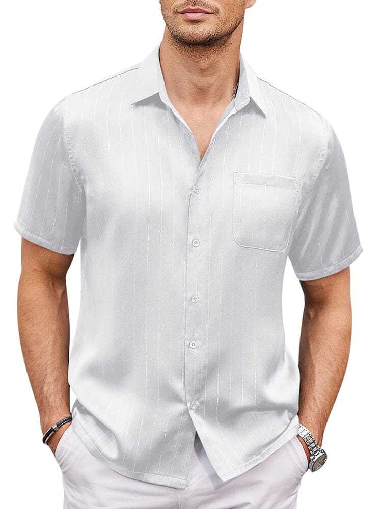 Casual Silk Satin Short Sleeve Shirt 