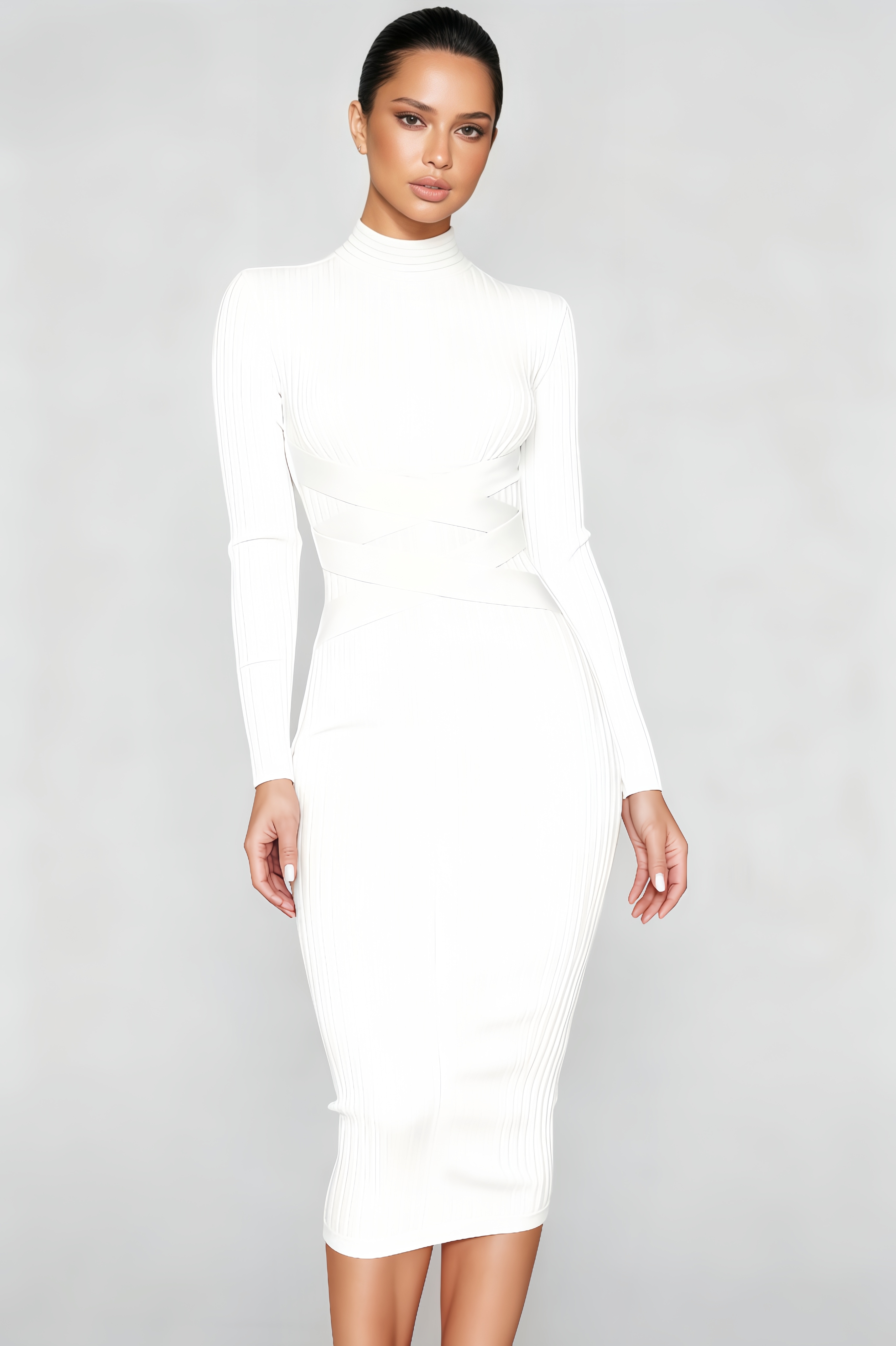 Ruby Fitted Bandage Midi Dress