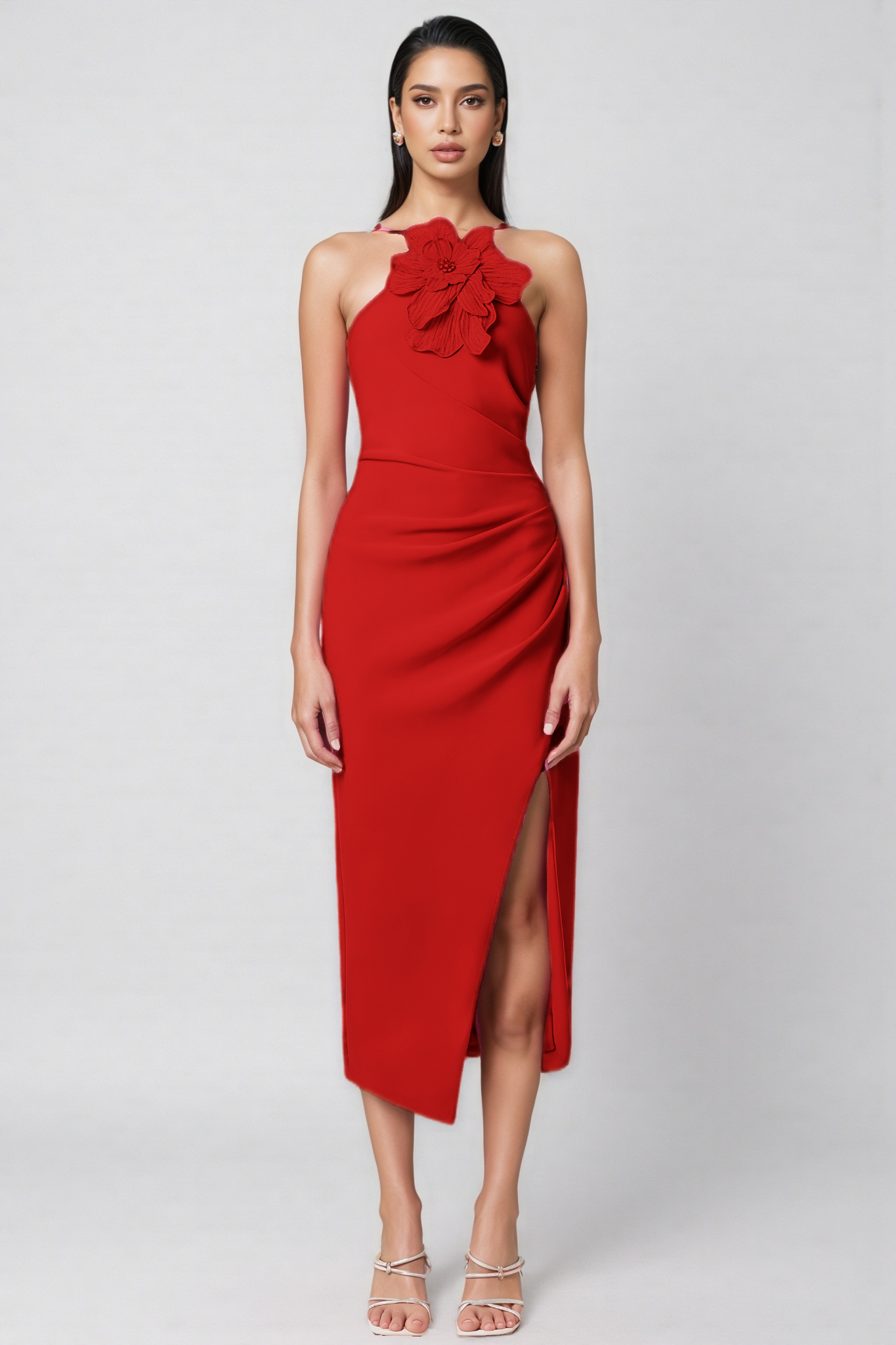 Neri 3D Floral Midi Dress