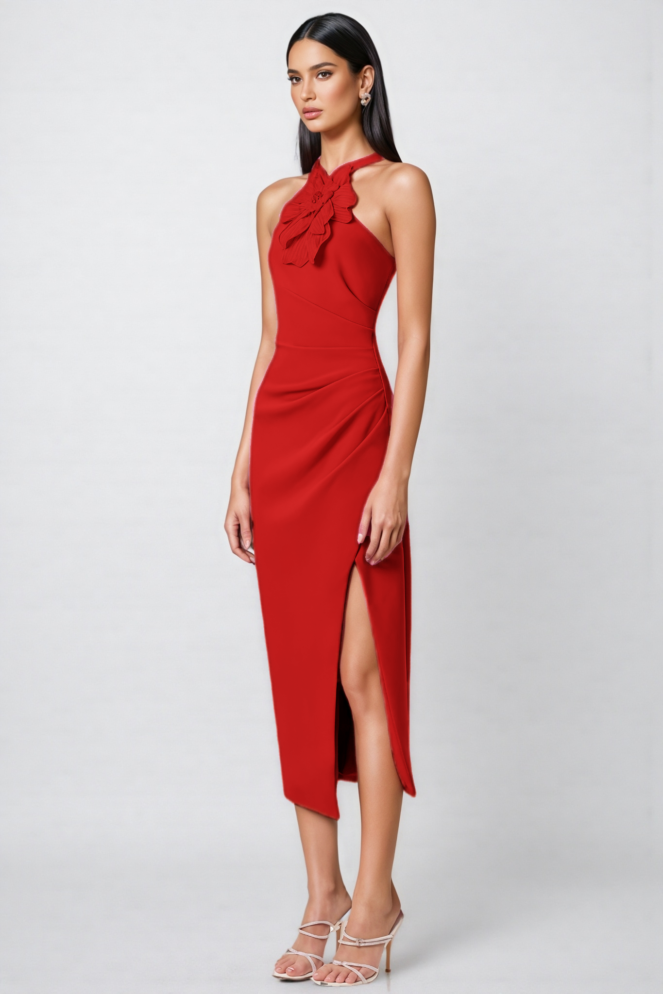 Neri 3D Floral Midi Dress