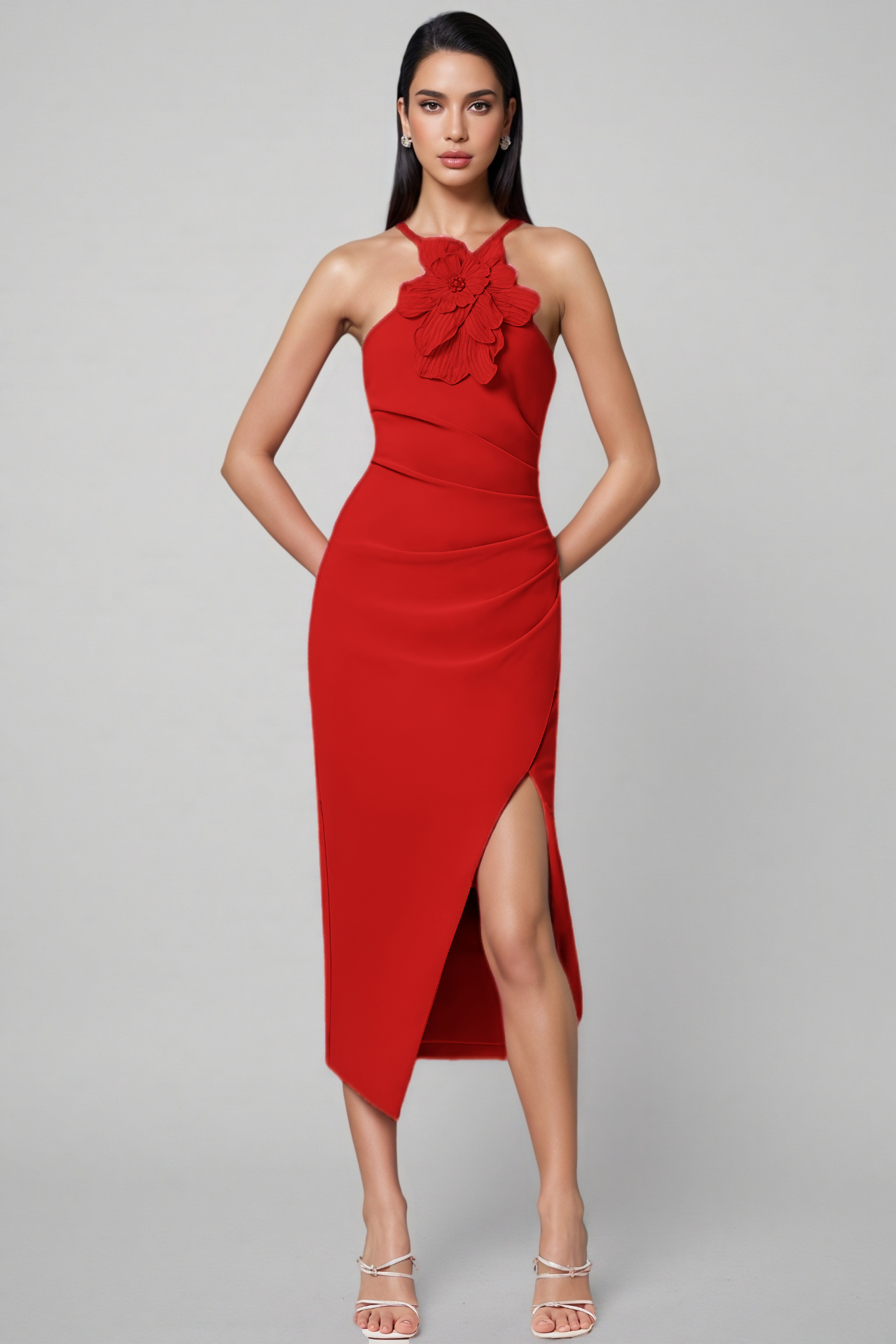 Neri 3D Floral Midi Dress