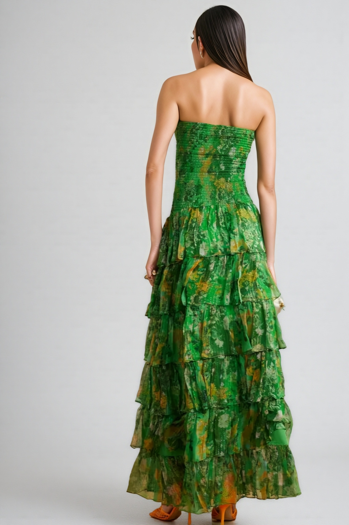 Brienne Strapless Tiered Maxi Dress