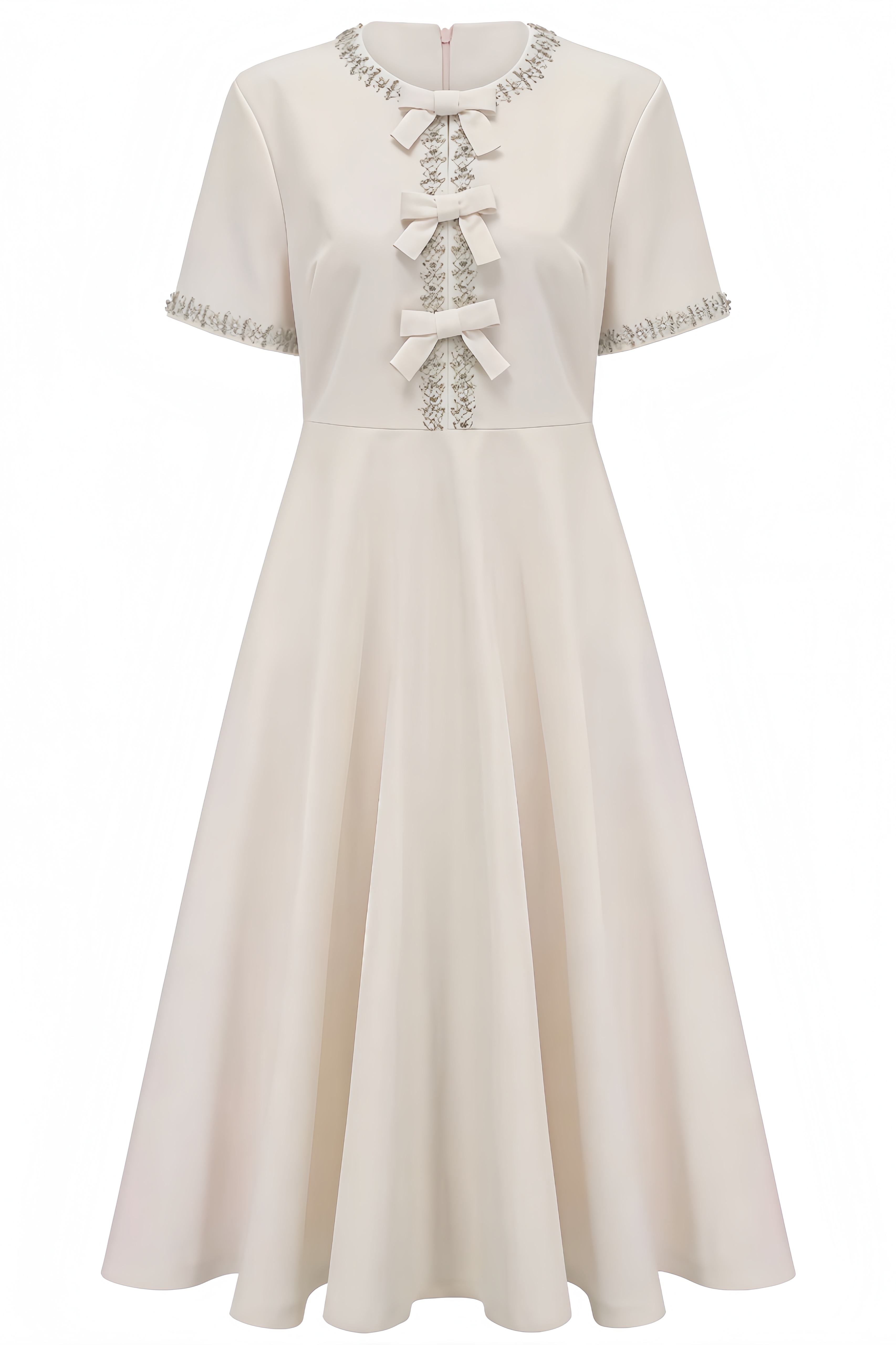 Saige Crystal-Accented Bow Midi Dress