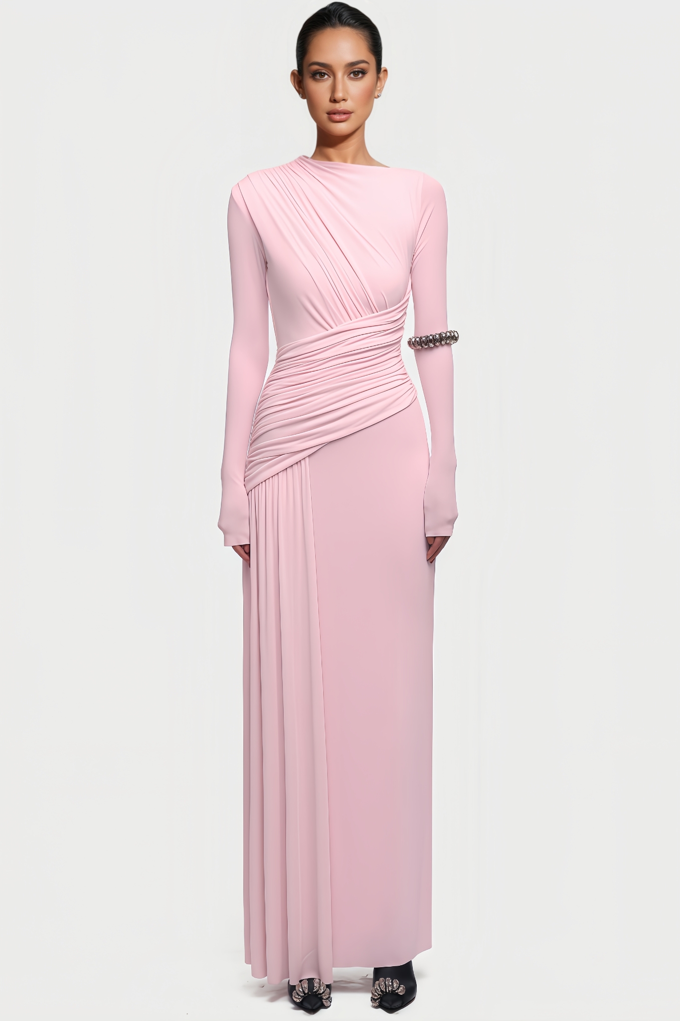 Donna Asymmetrical Form-Fitting Maxi Dress