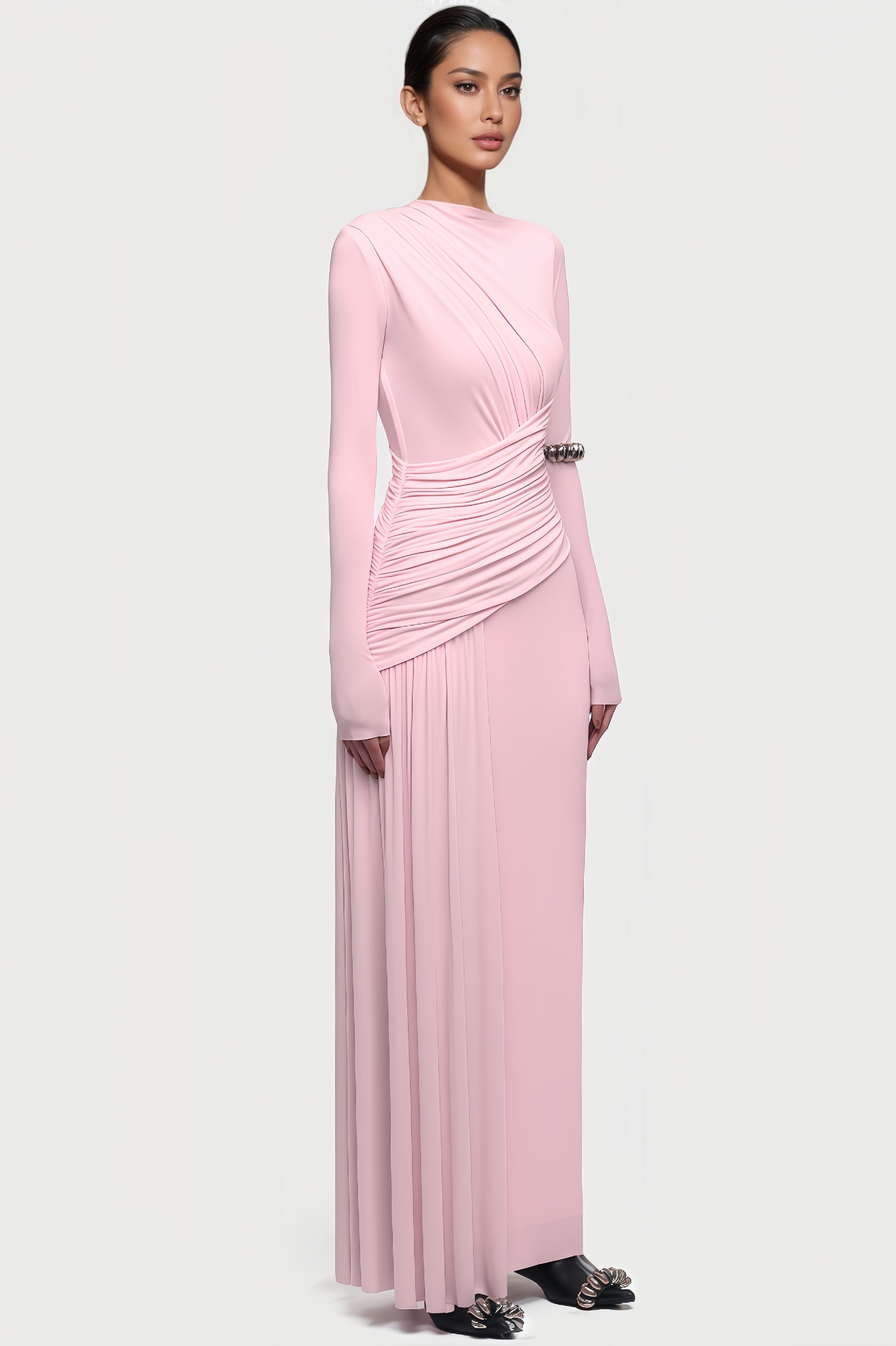 Donna Asymmetrical Form-Fitting Maxi Dress