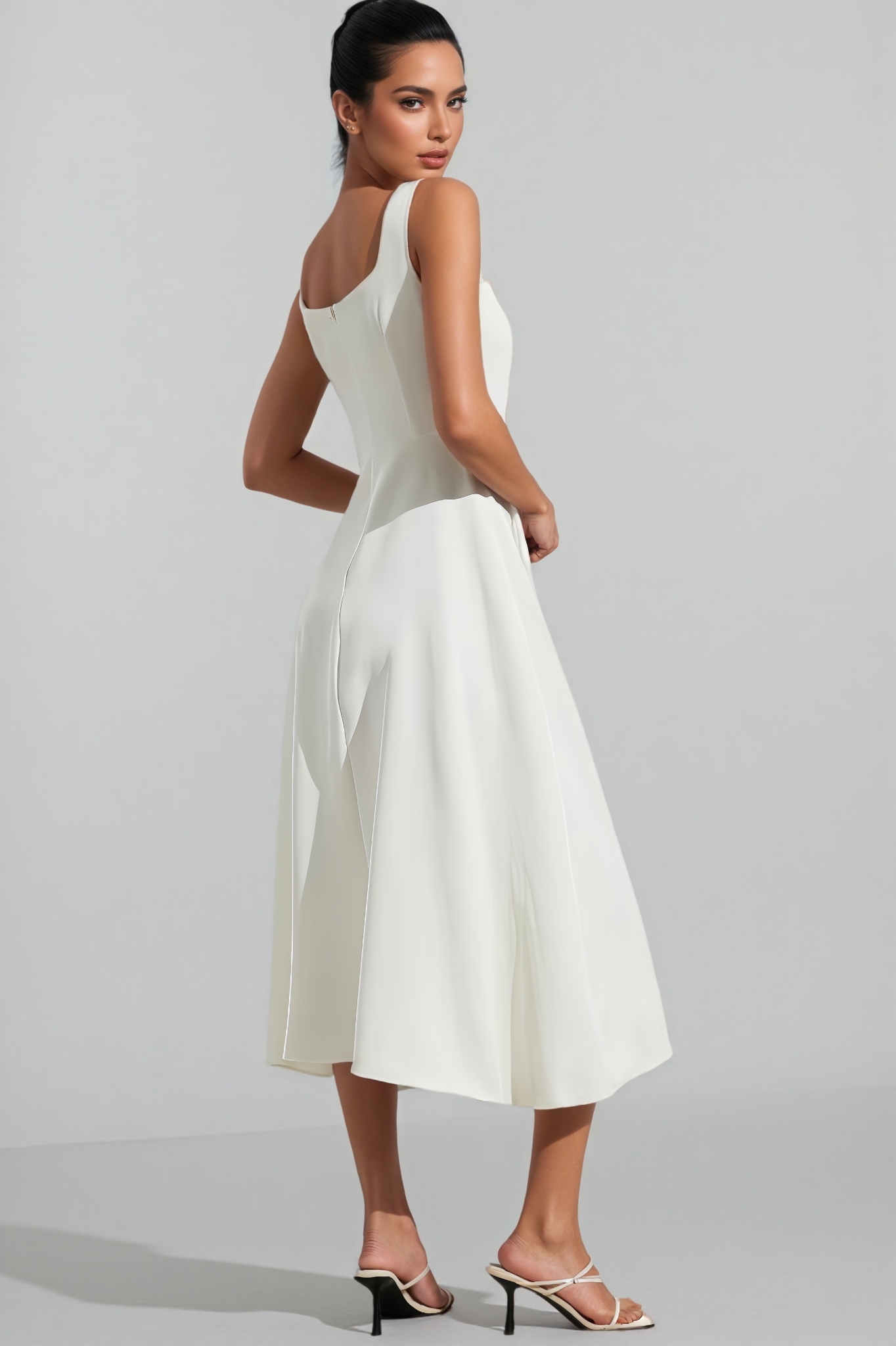 Sileny 3D Floral Sleeveless Midi Dress