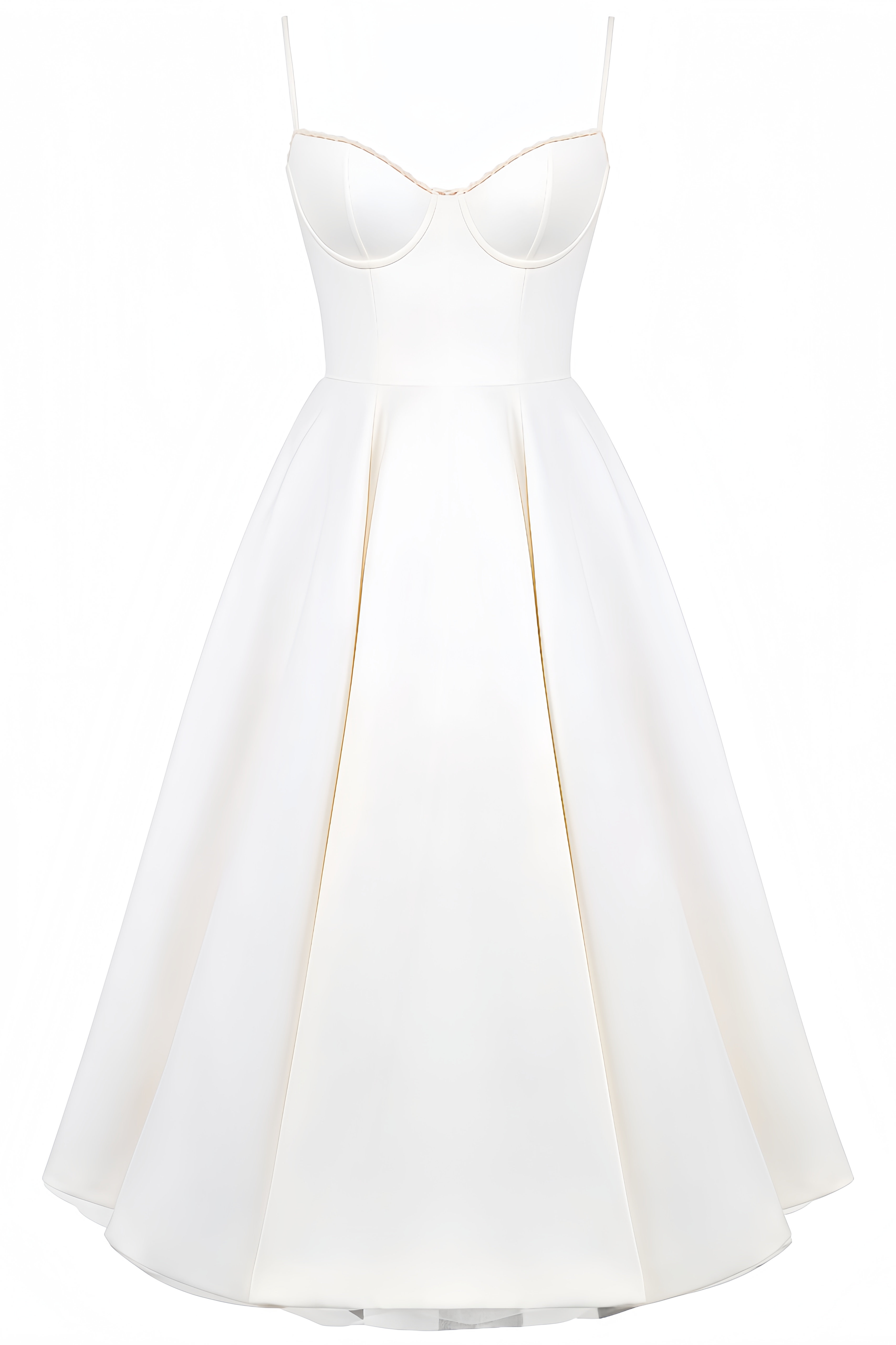 Macie White Tulle Midi Dress