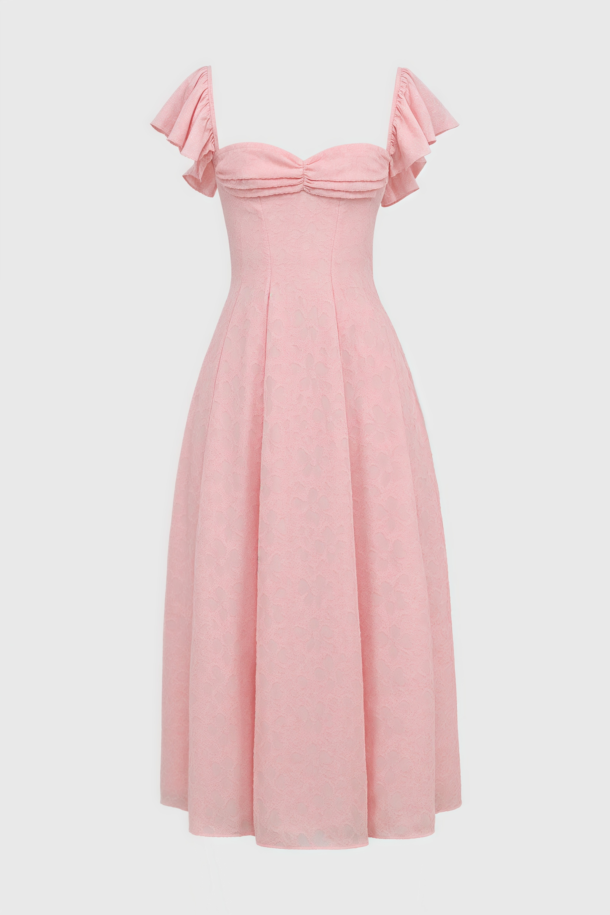 Kinsle Pink Floral Jacquard Midi Dress