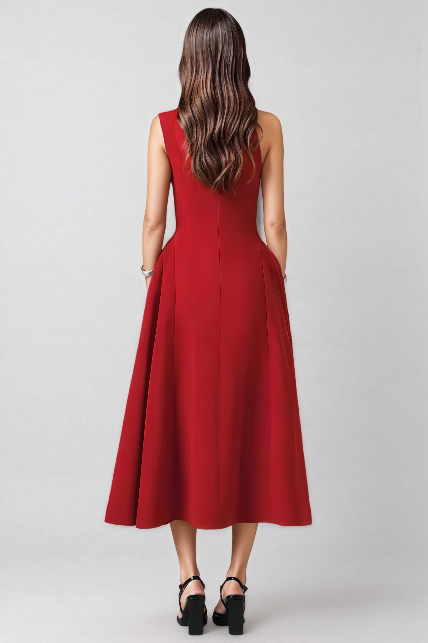 Jorjal Sleeveless Woven Dress And Cape Two-Piece Set