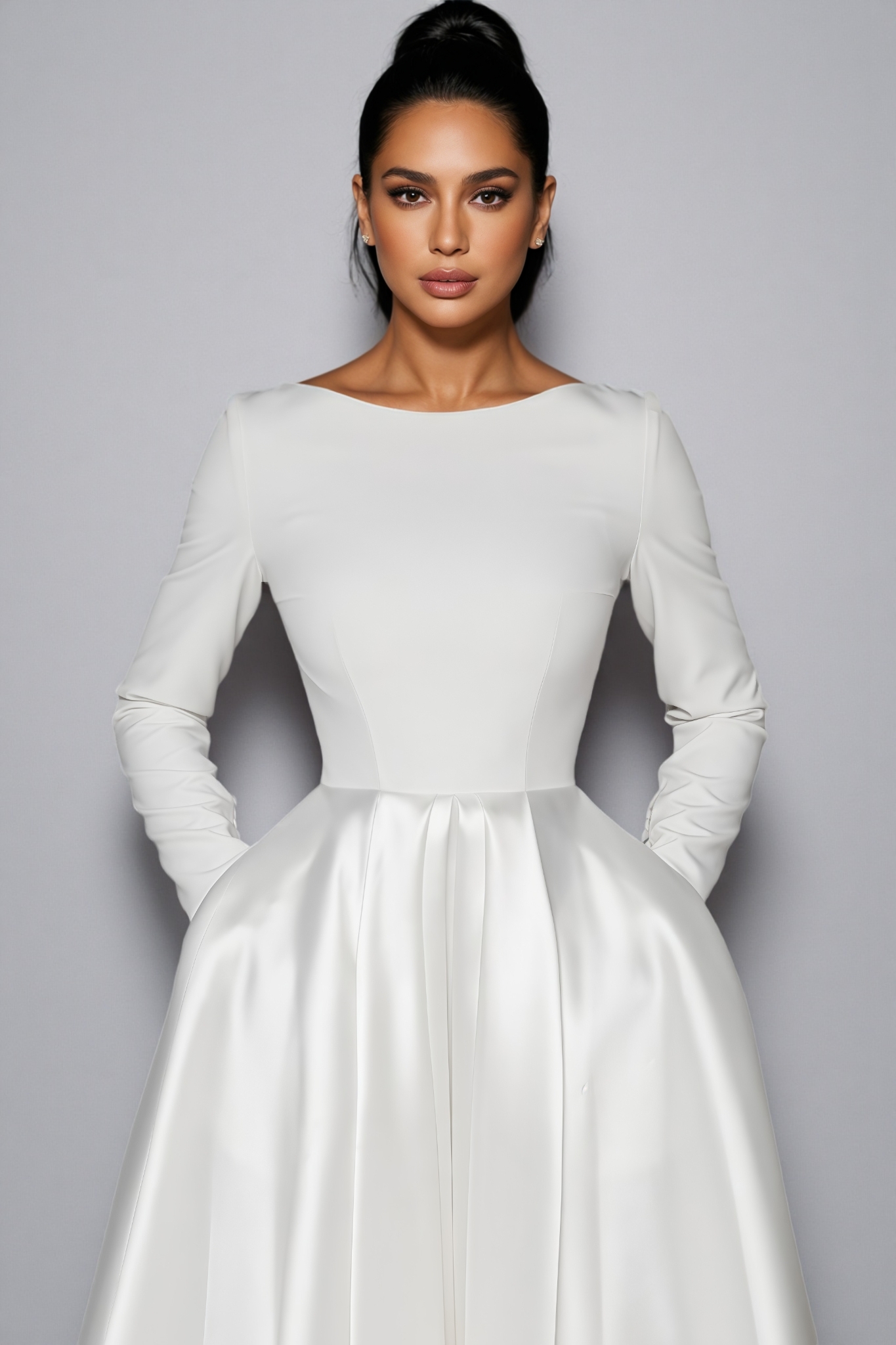 Nalea White Simple Maxi Dress