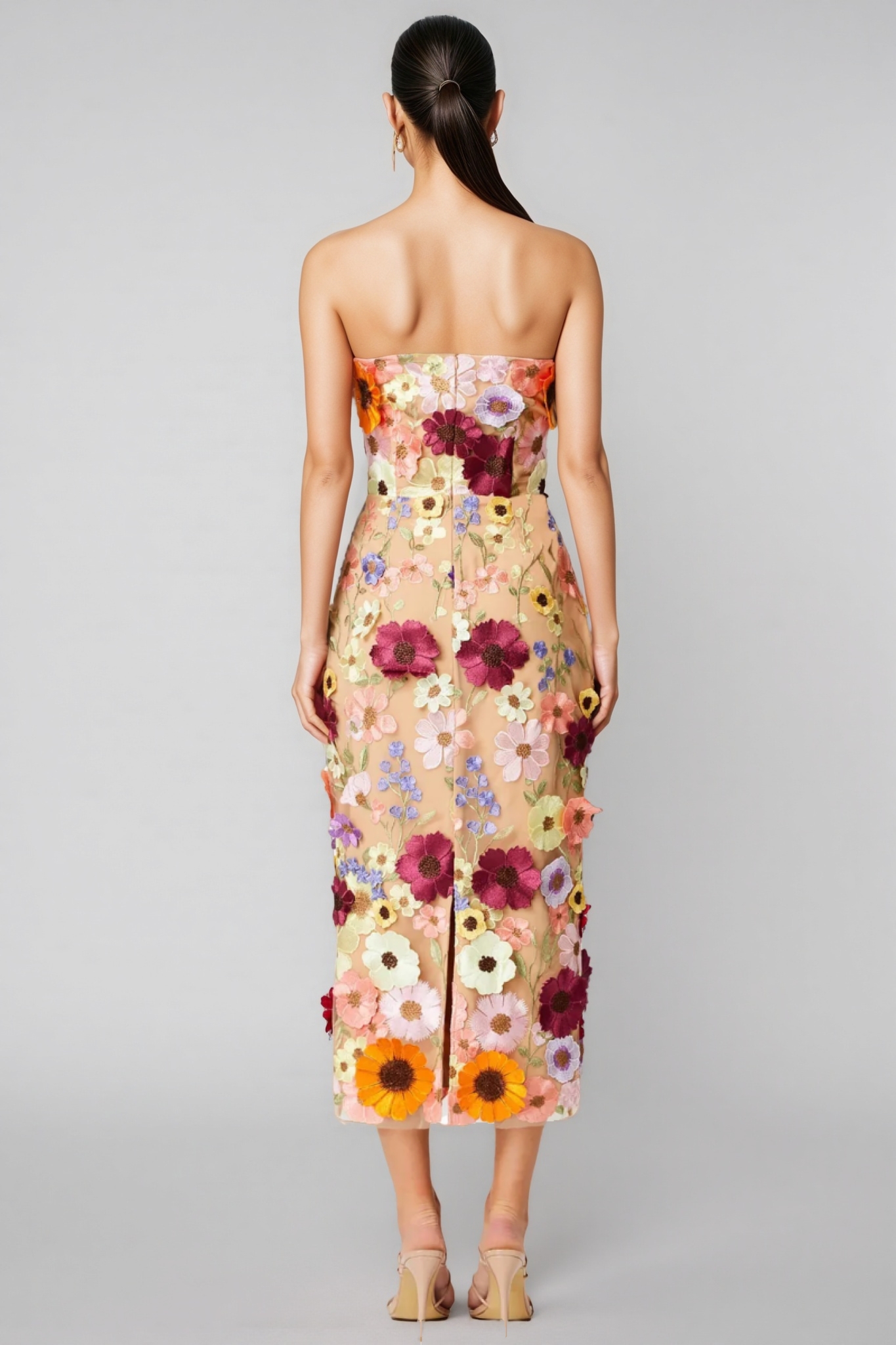 Winslet Embellished Floral Lace Midi Dress