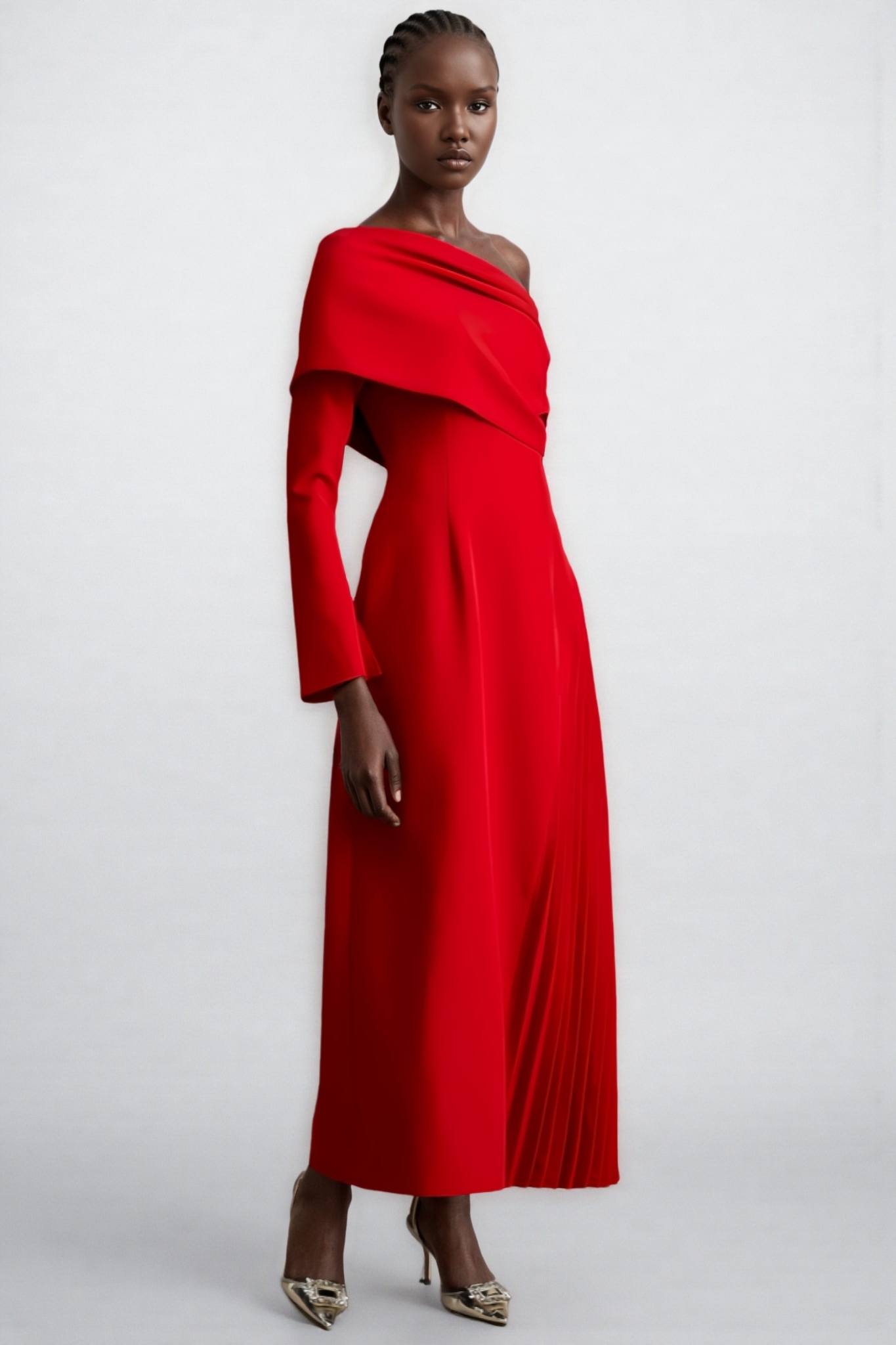 Kila Strapless Slant Neck Maxi Dress