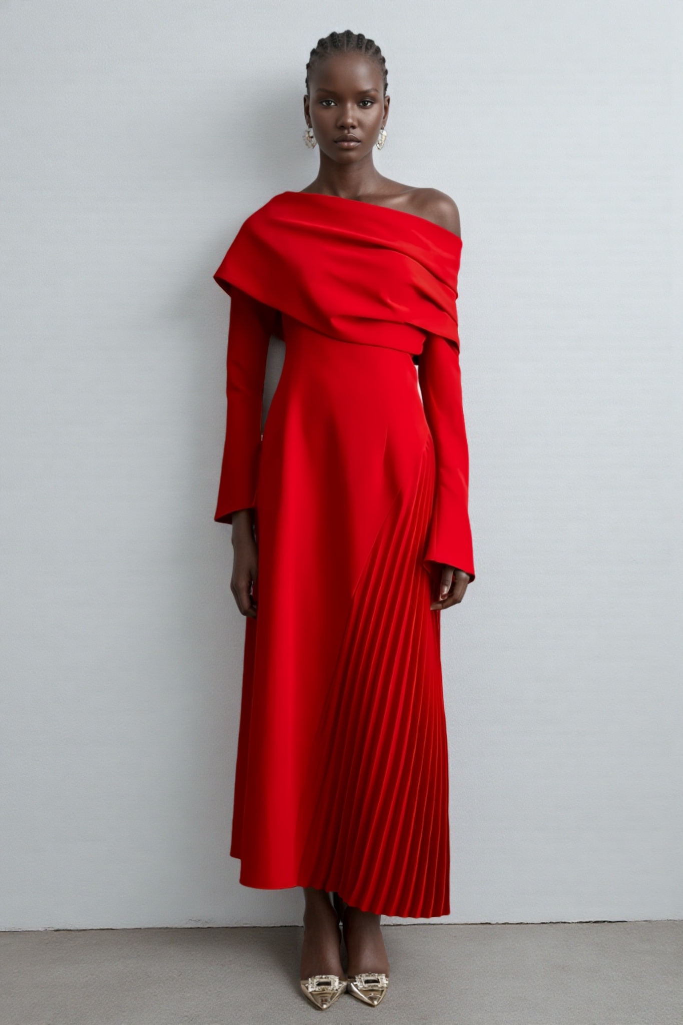 Kila Strapless Slant Neck Maxi Dress