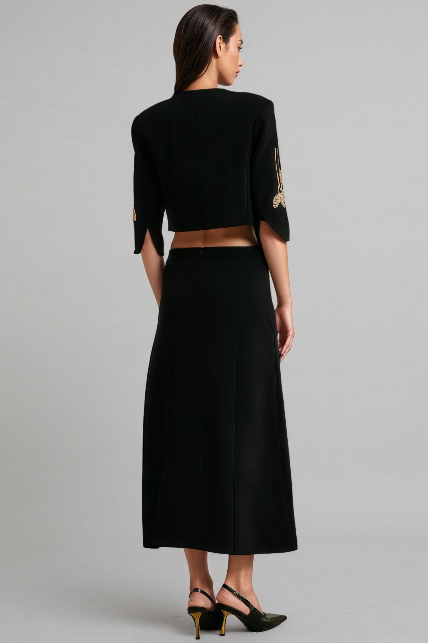 Robin Black Jacket and Skirt Set