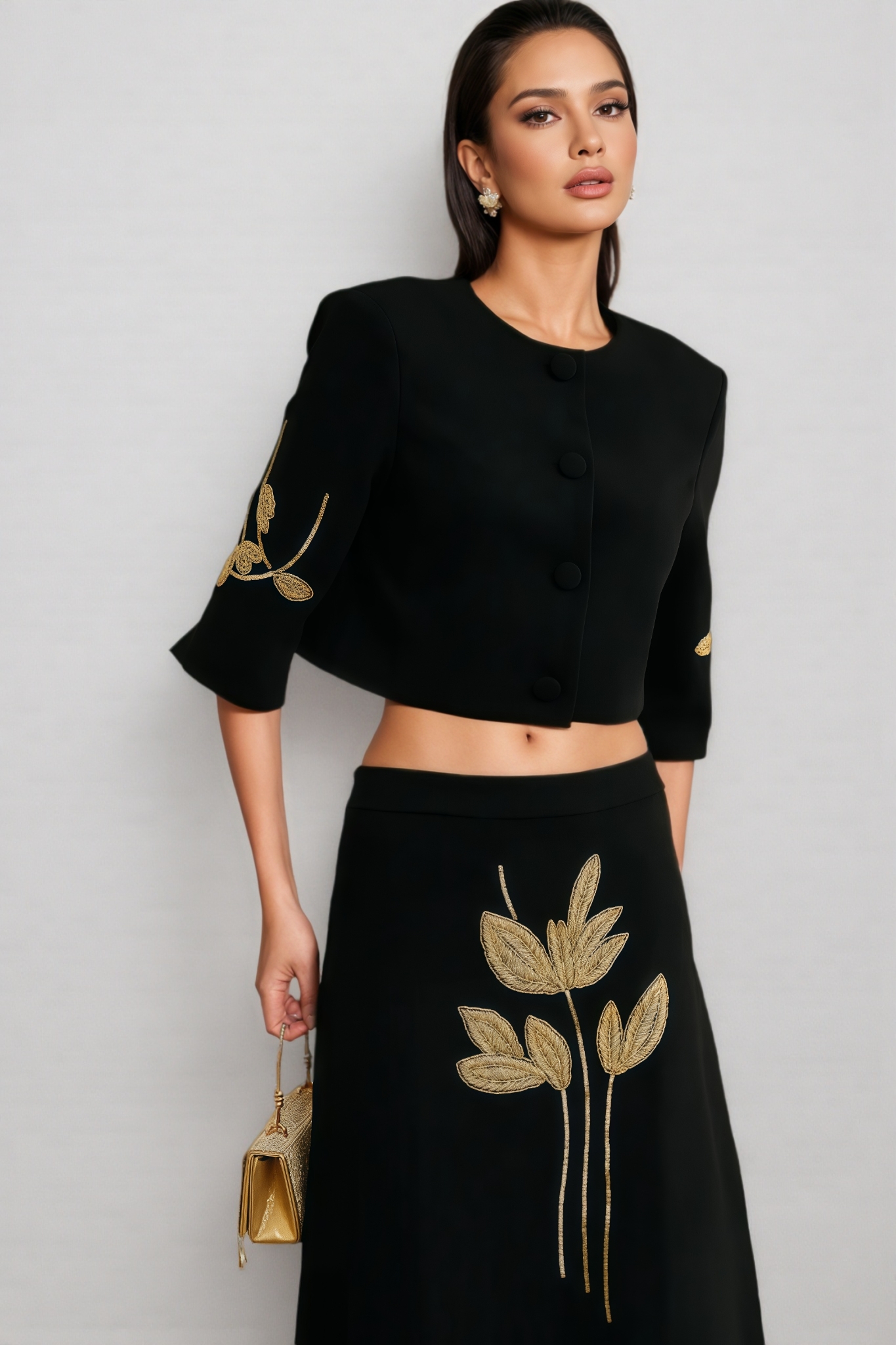 Robin Black Jacket and Skirt Set