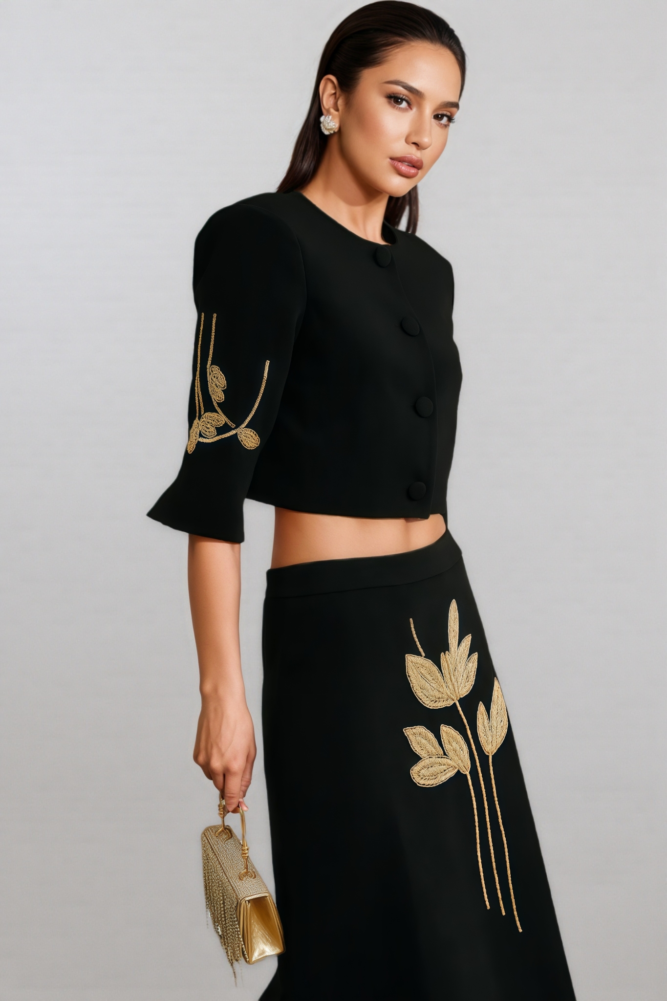 Robin Black Jacket and Skirt Set