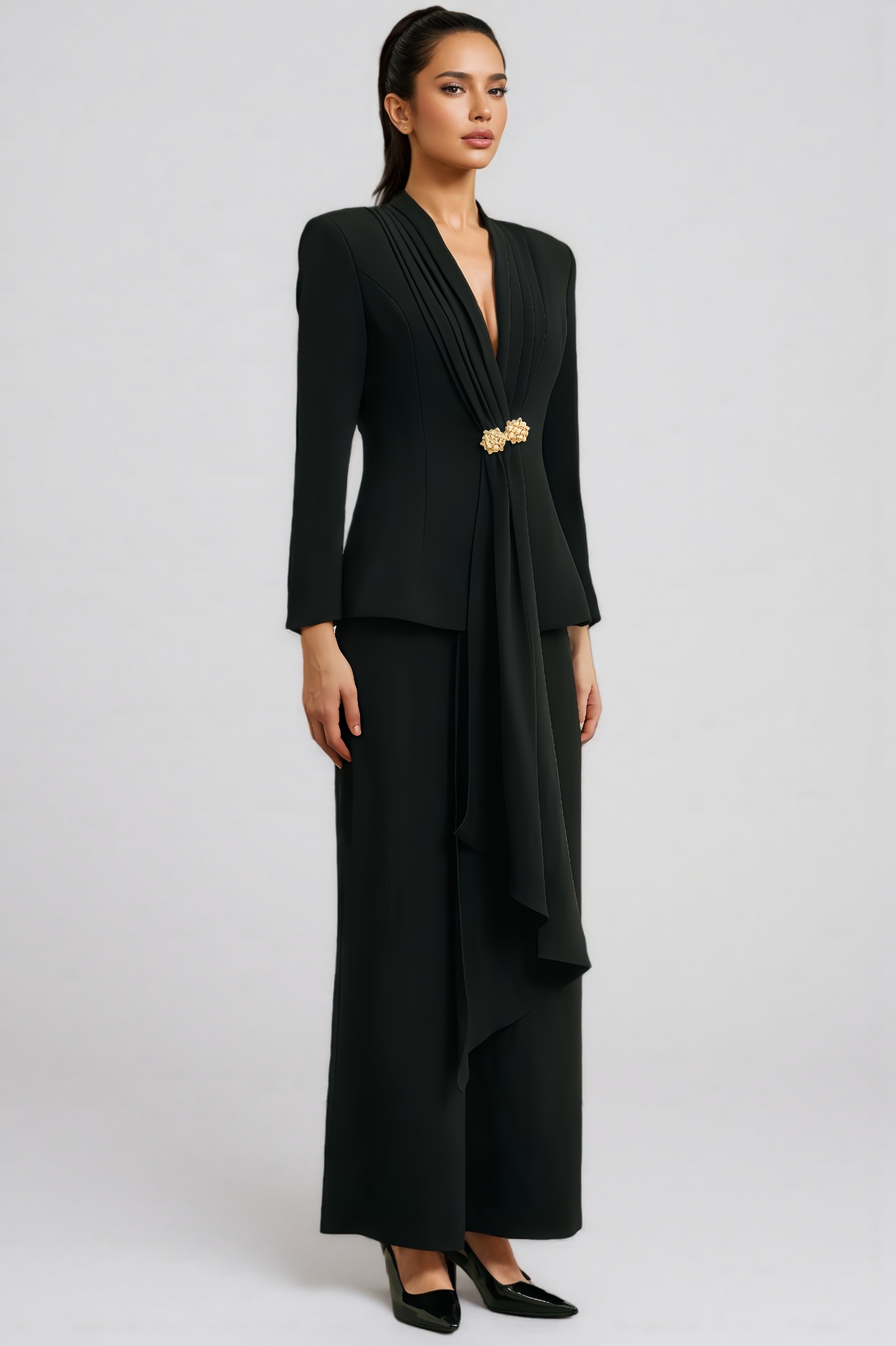 Euen Pleated Jacket & Trousers Matching Set