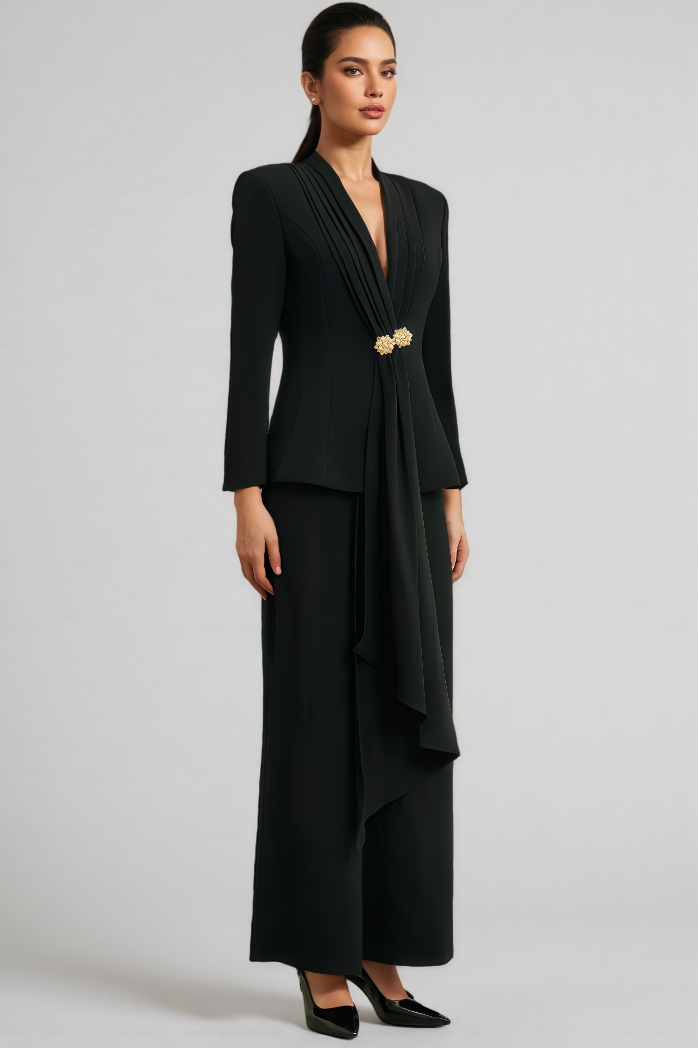 Loma Pleated Jacket & Trousers Matching Set