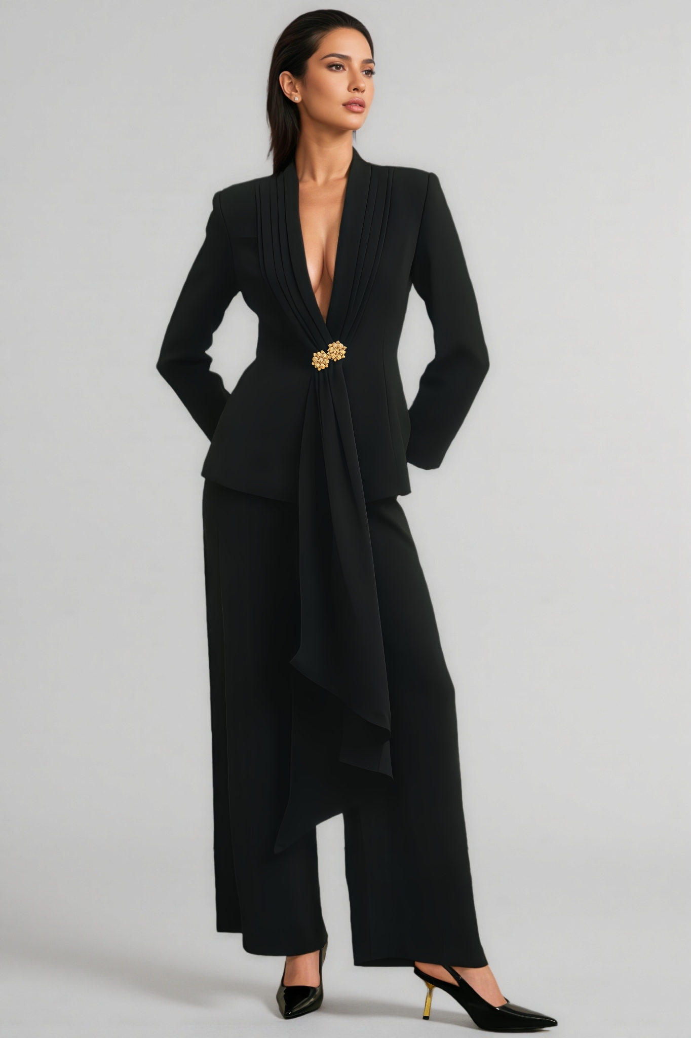 Loma Pleated Jacket & Trousers Matching Set