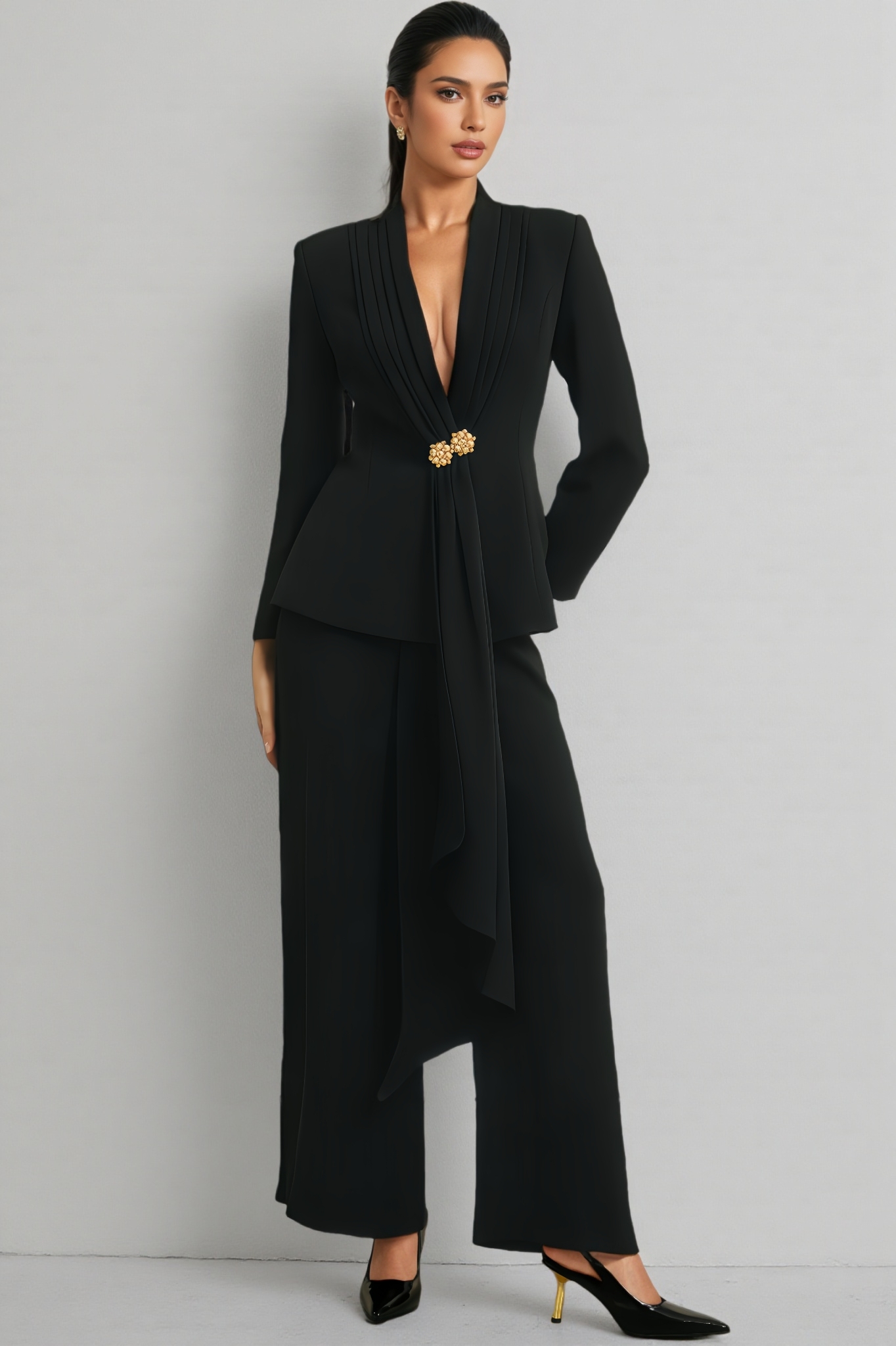 Loma Pleated Jacket & Trousers Matching Set