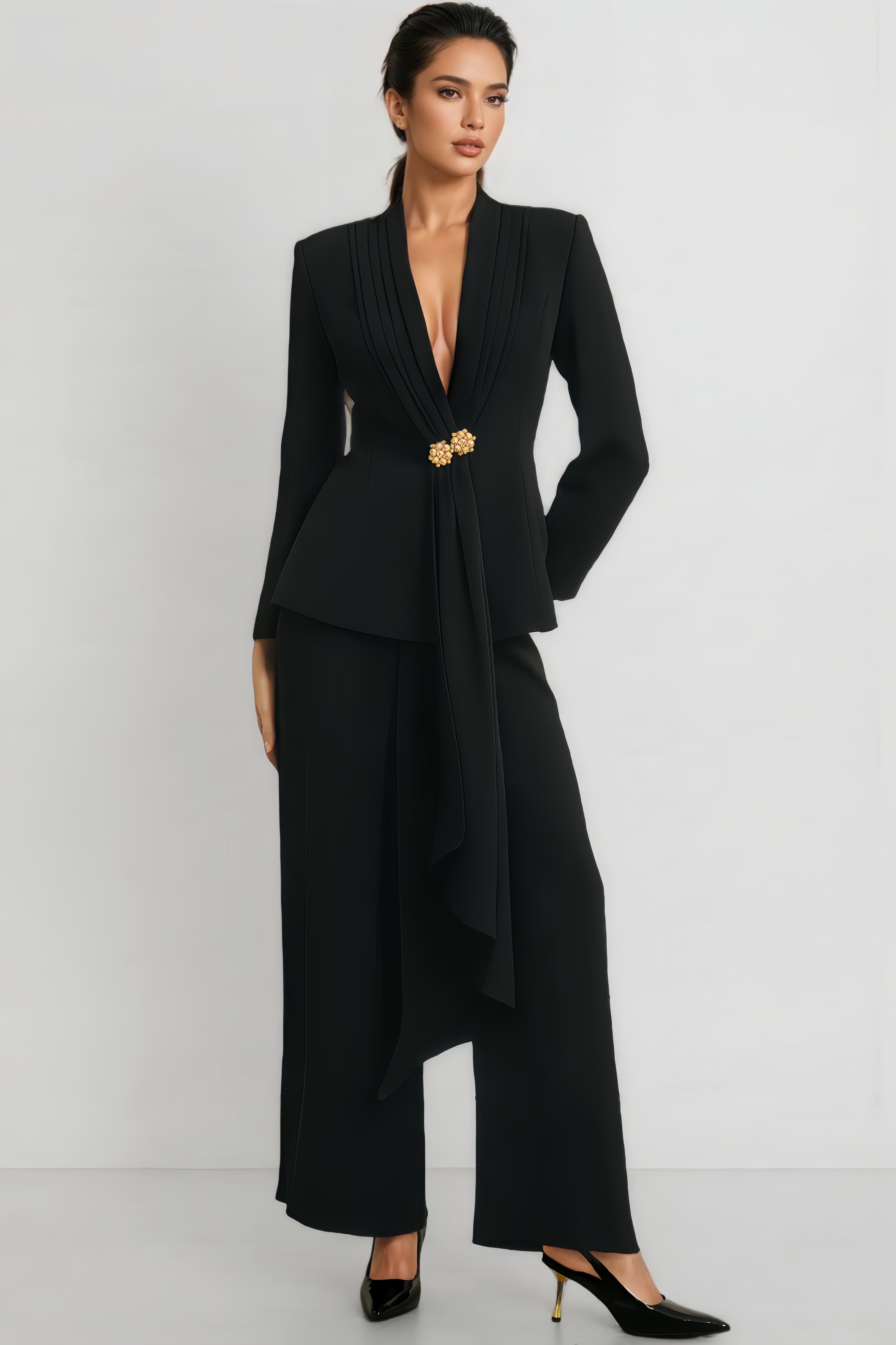 Loma Pleated Jacket & Trousers Matching Set