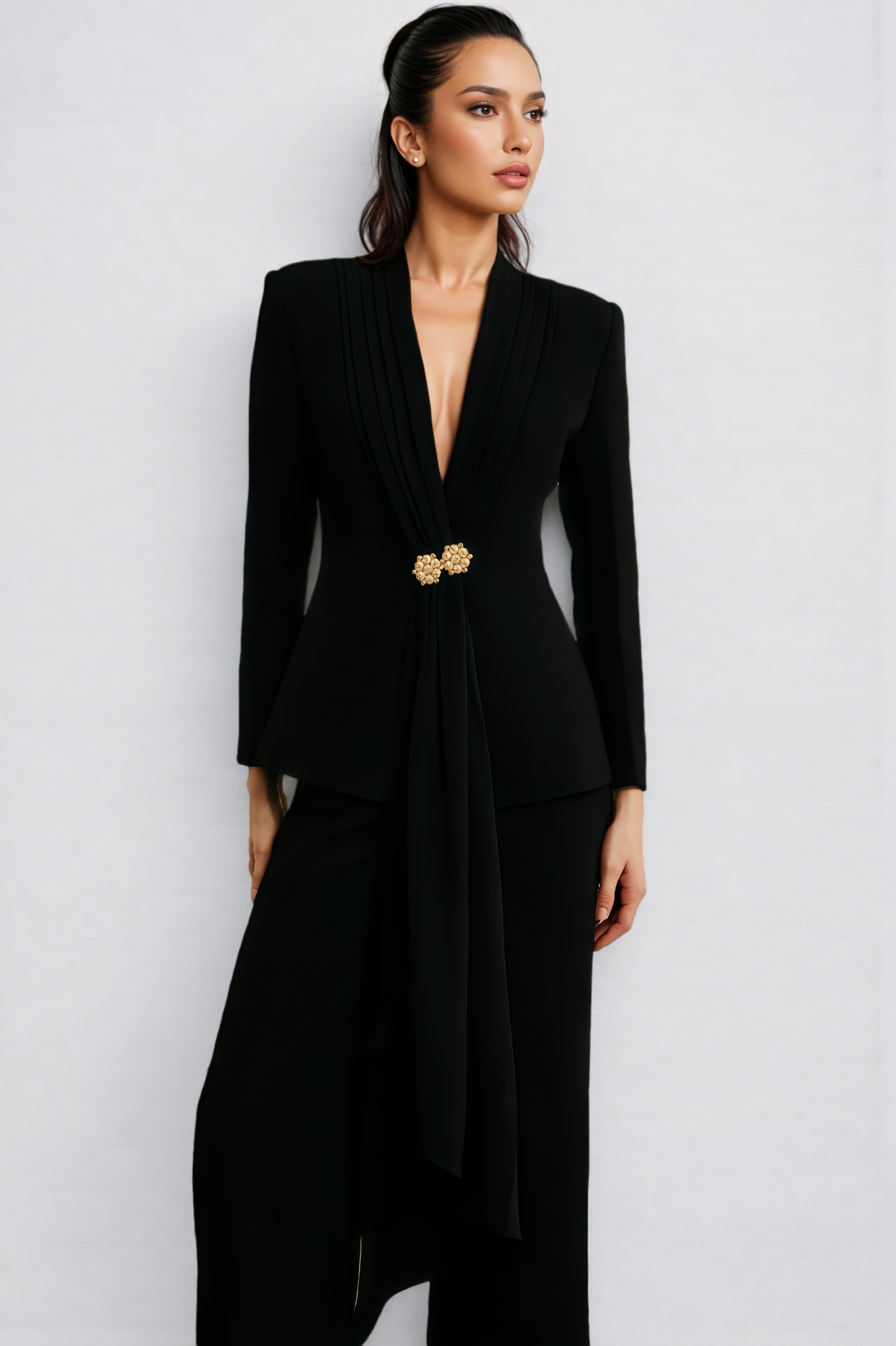 Euen Pleated Jacket & Trousers Matching Set