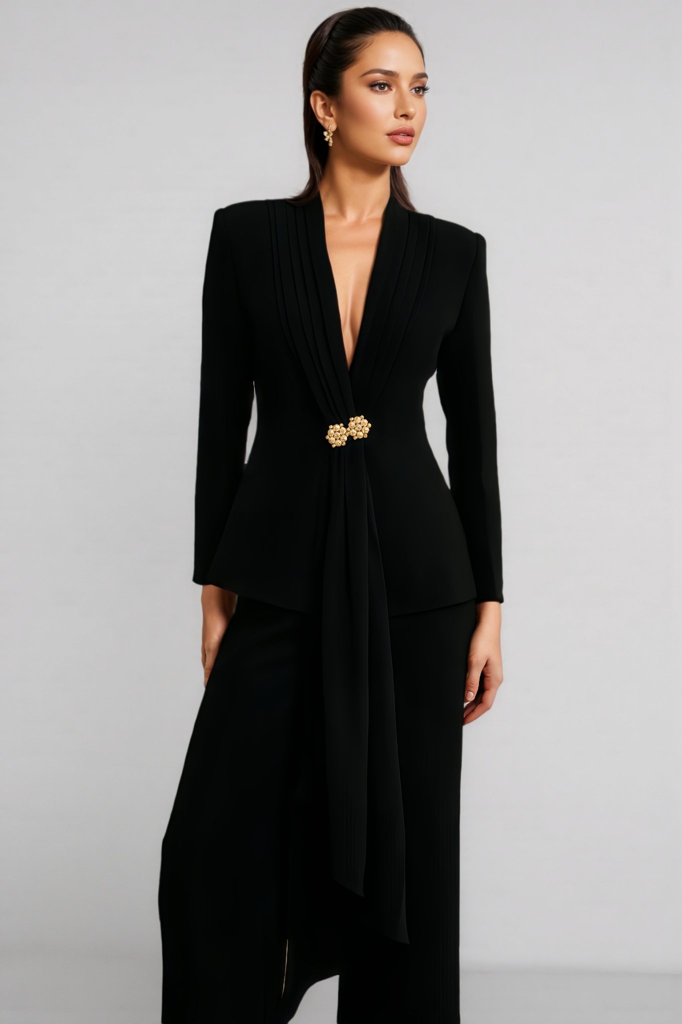 Loma Pleated Jacket & Trousers Matching Set