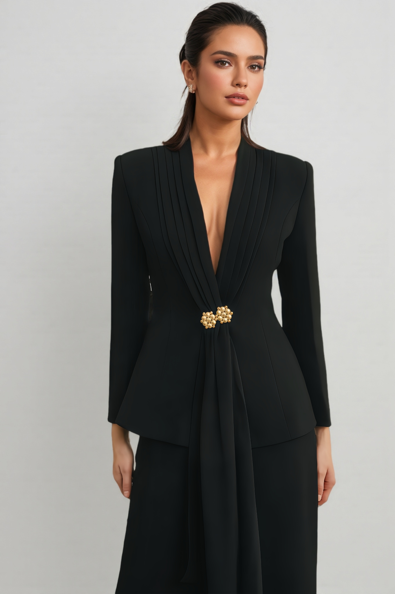 Euen Pleated Jacket & Trousers Matching Set