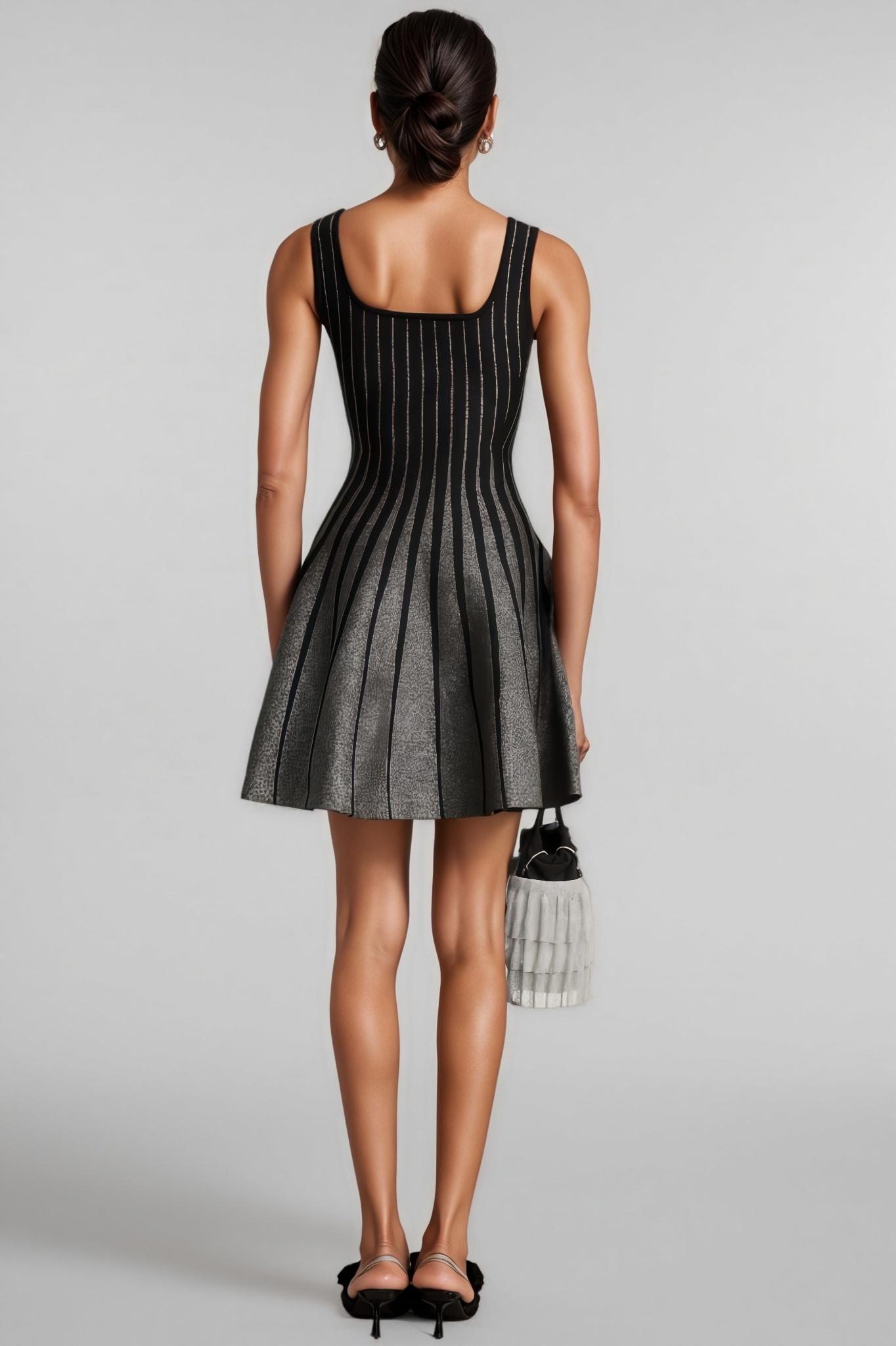 Orsen Glittered Flared Mini Dress