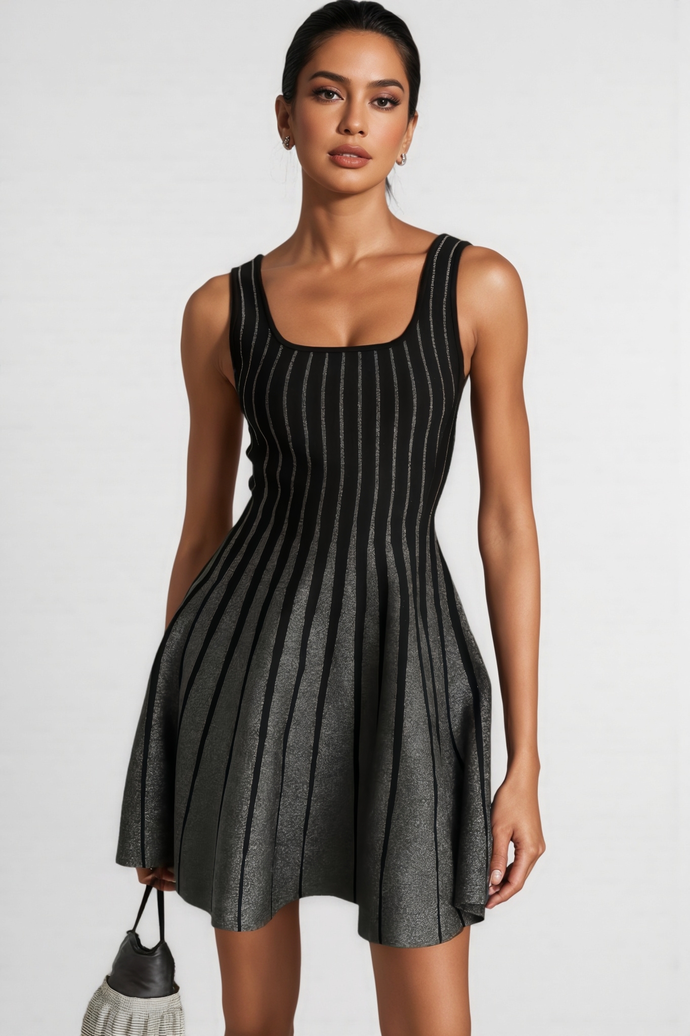 Orsen Glittered Flared Mini Dress