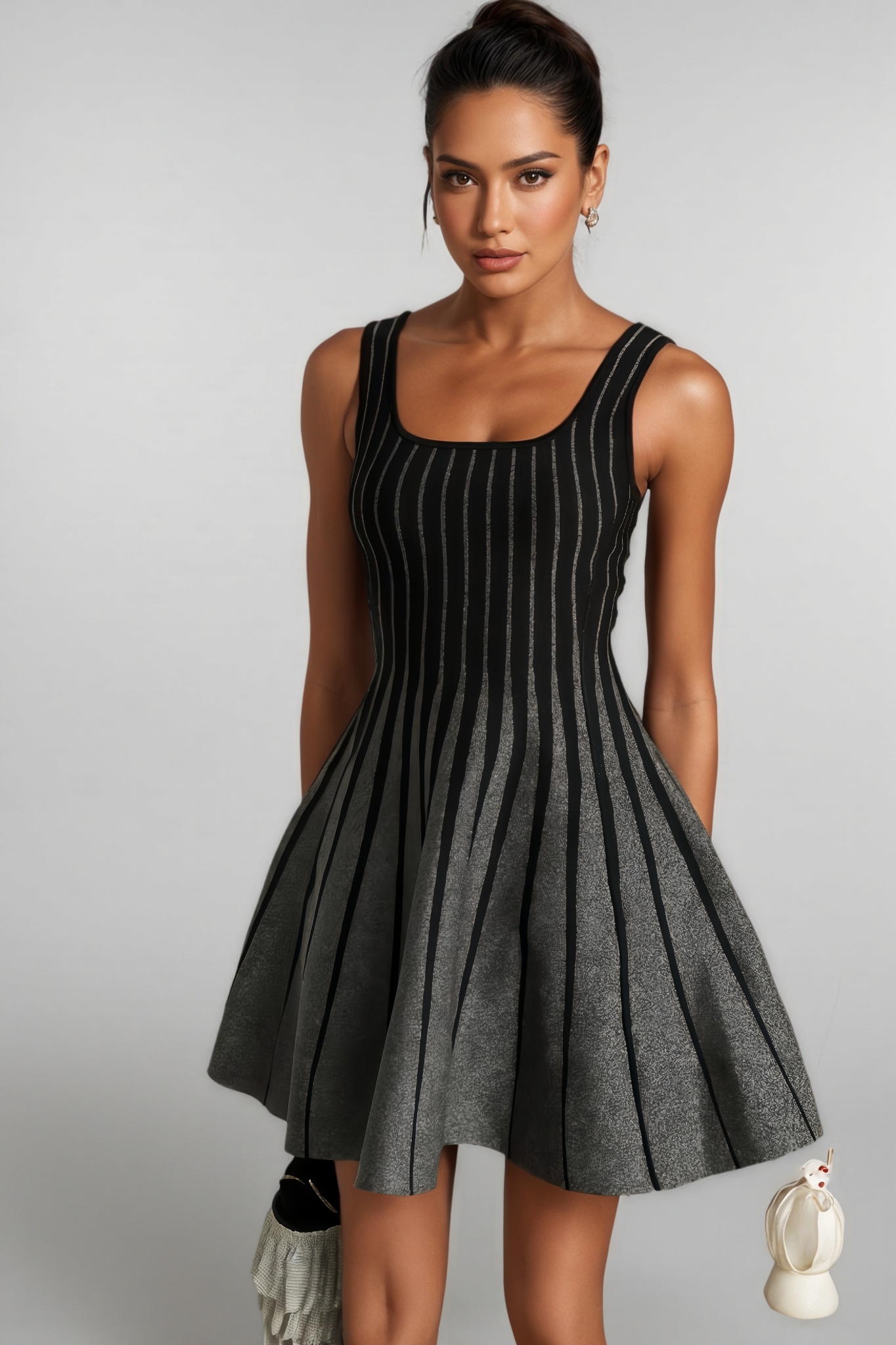 Orsen Glittered Flared Mini Dress