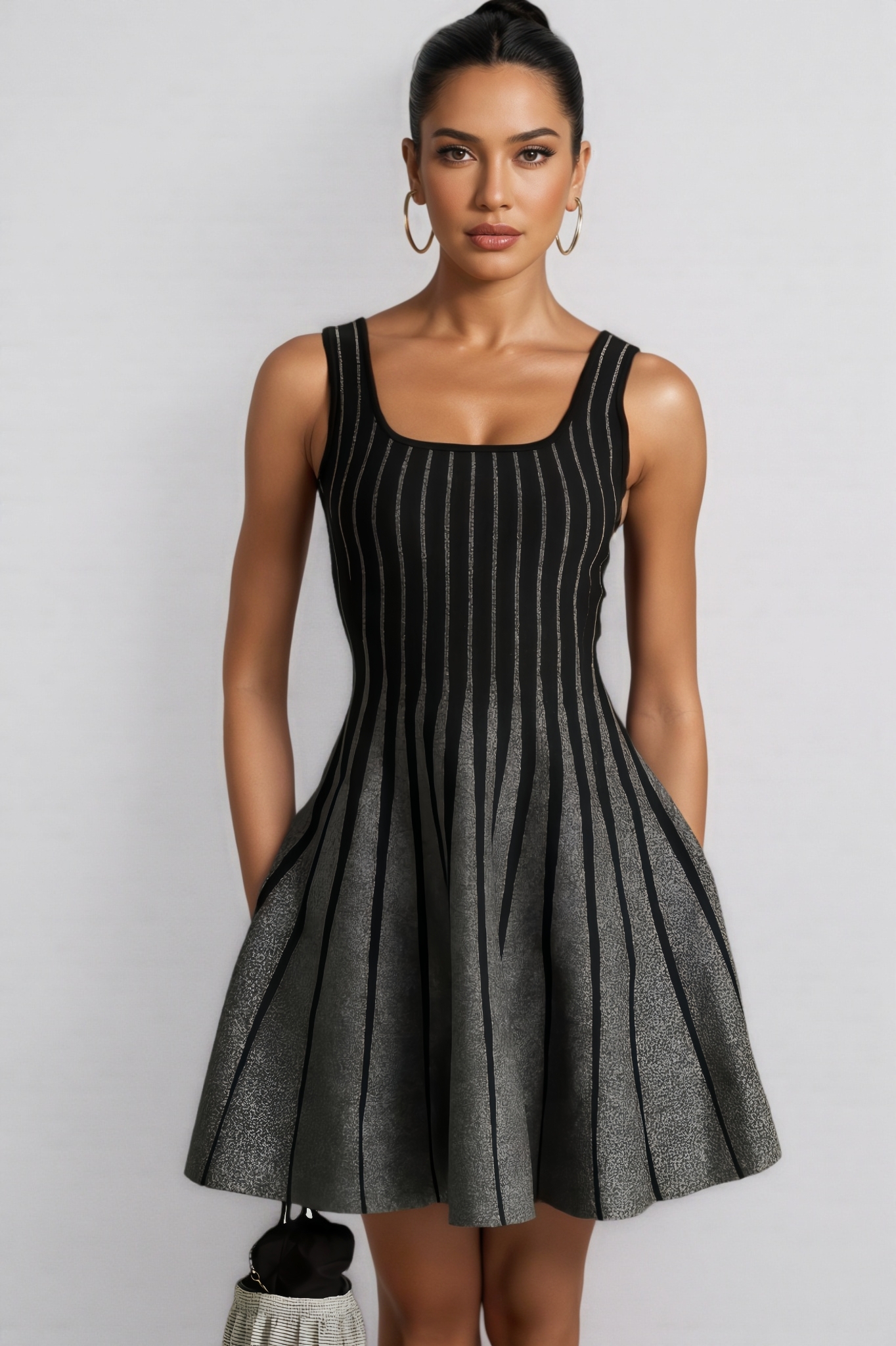 Orsen Glittered Flared Mini Dress