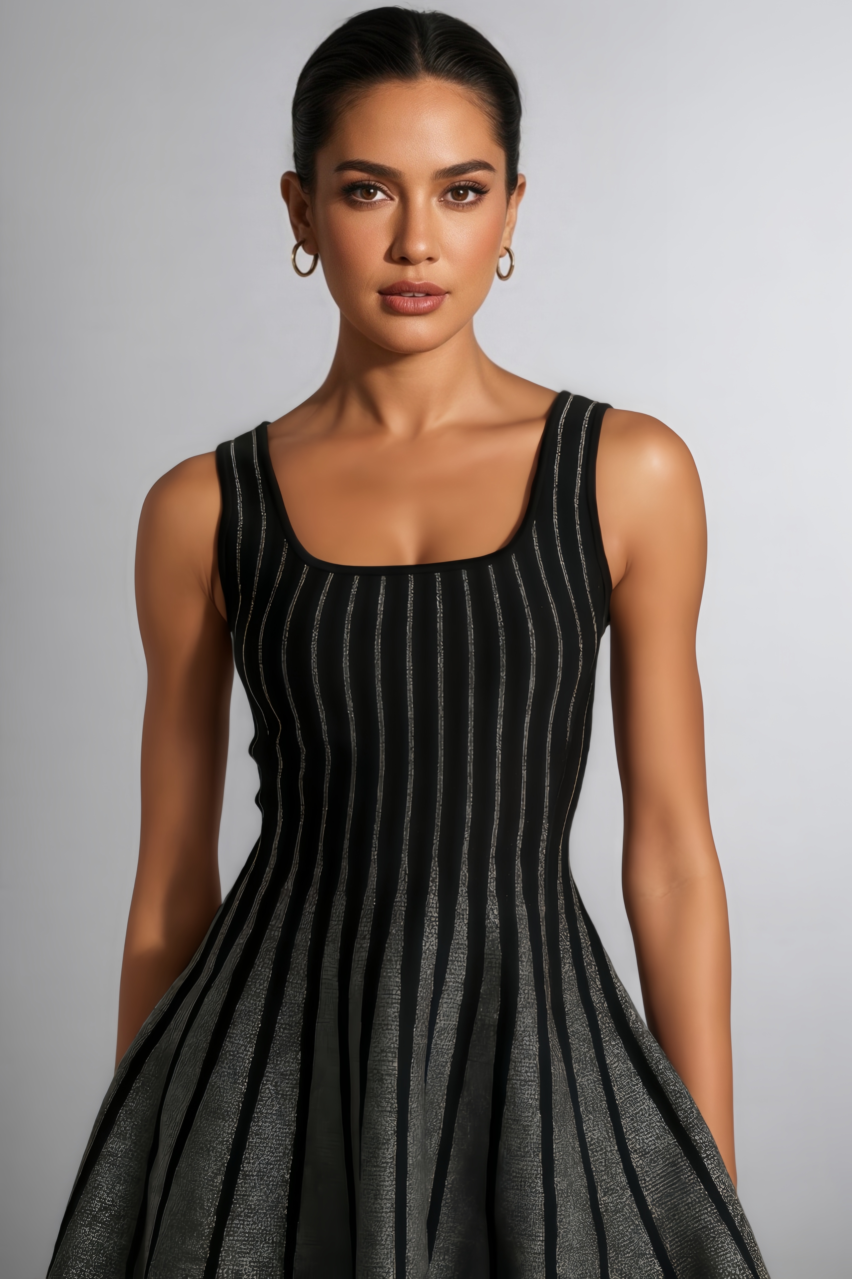 Orsen Glittered Flared Mini Dress