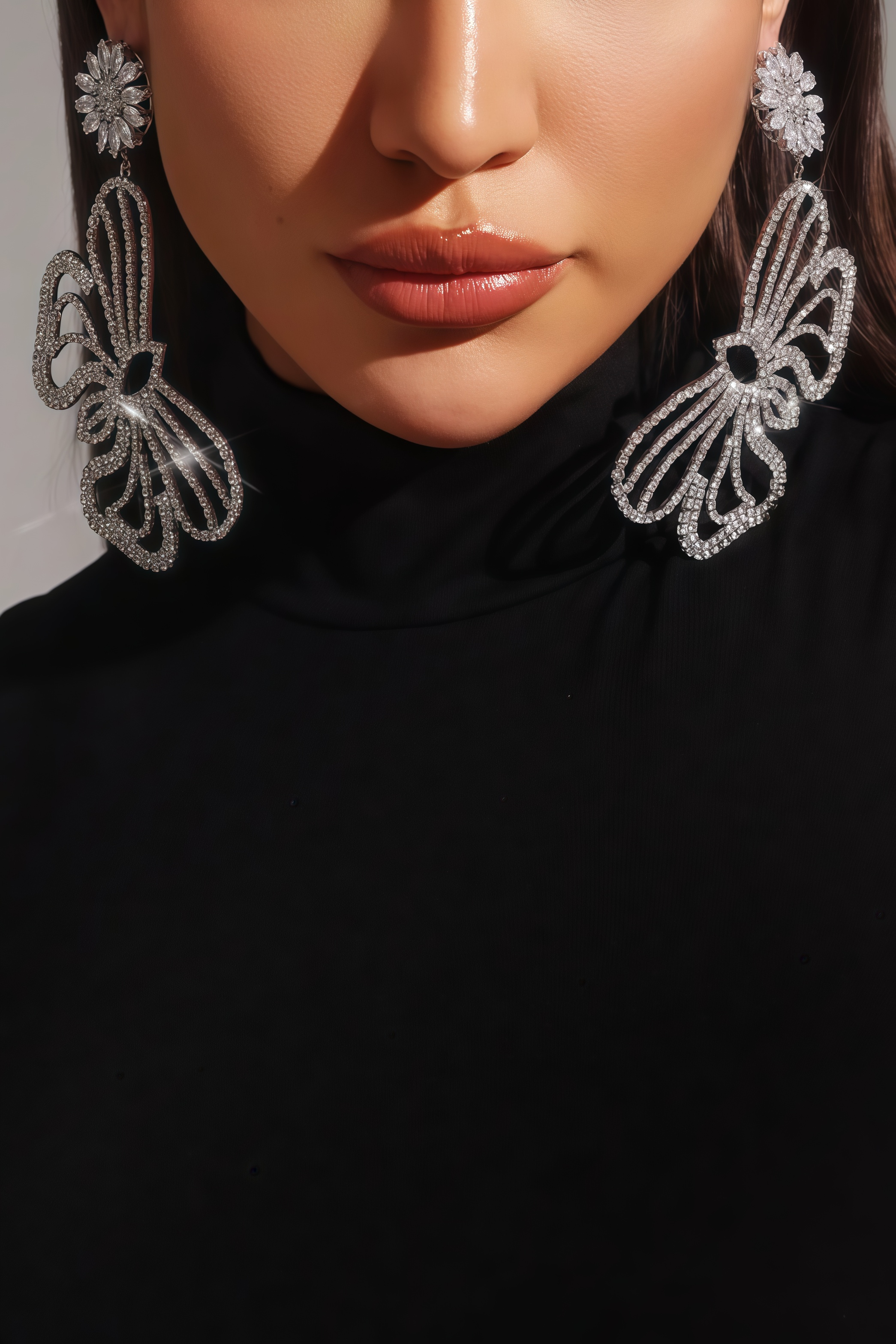 Brenr Butterfly Hollow Out Diamond Earrings