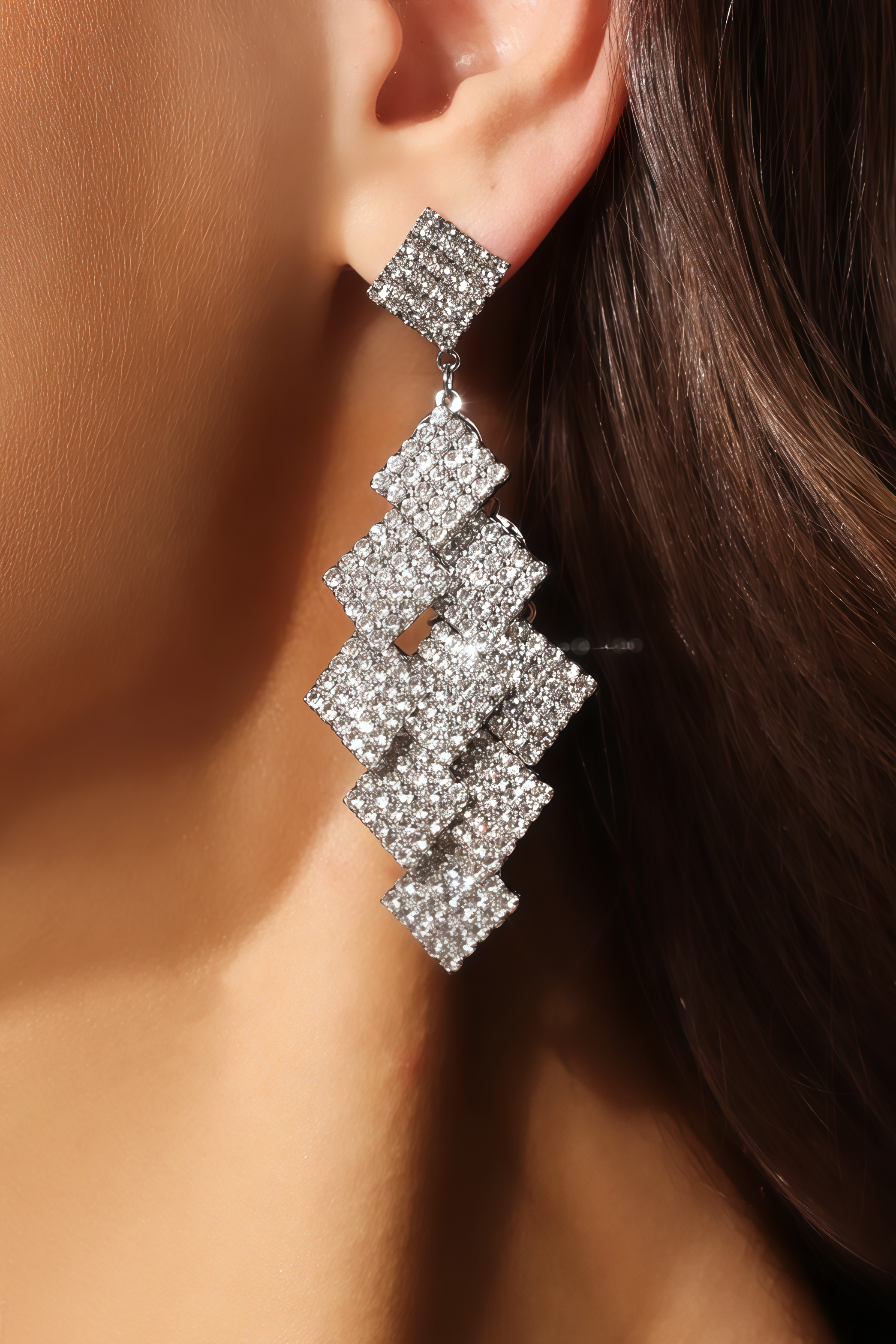 Davori Water Diamond Rhomb Earrings