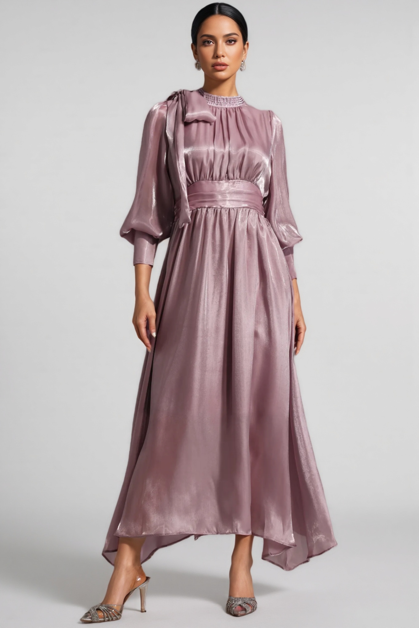 Ronans Lacing Bow Diamond Maxi Dress