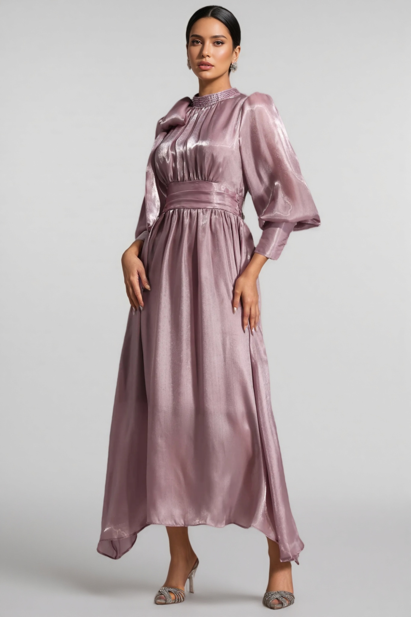 Ronans Lacing Bow Diamond Maxi Dress