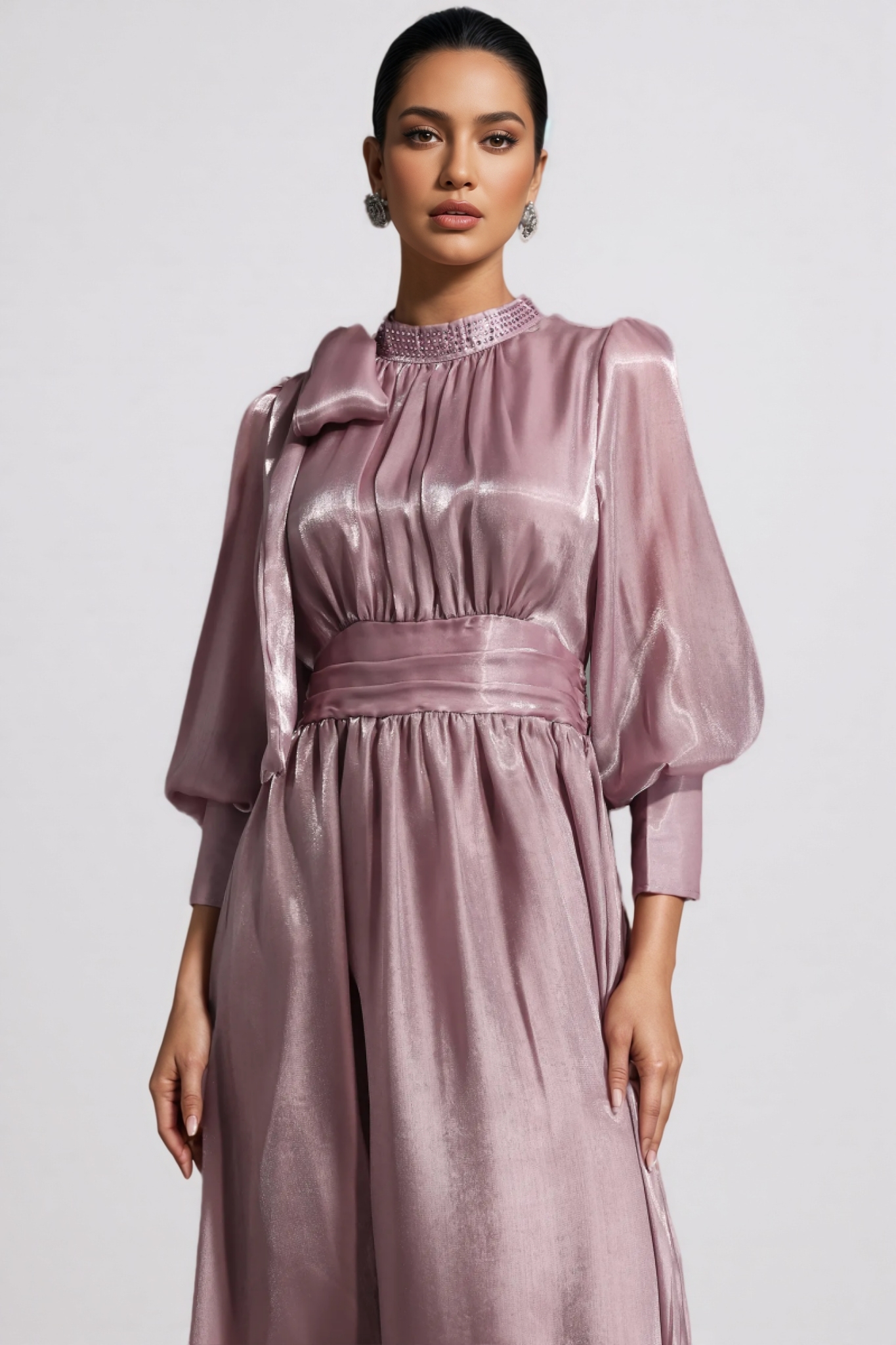 Ronans Lacing Bow Diamond Maxi Dress