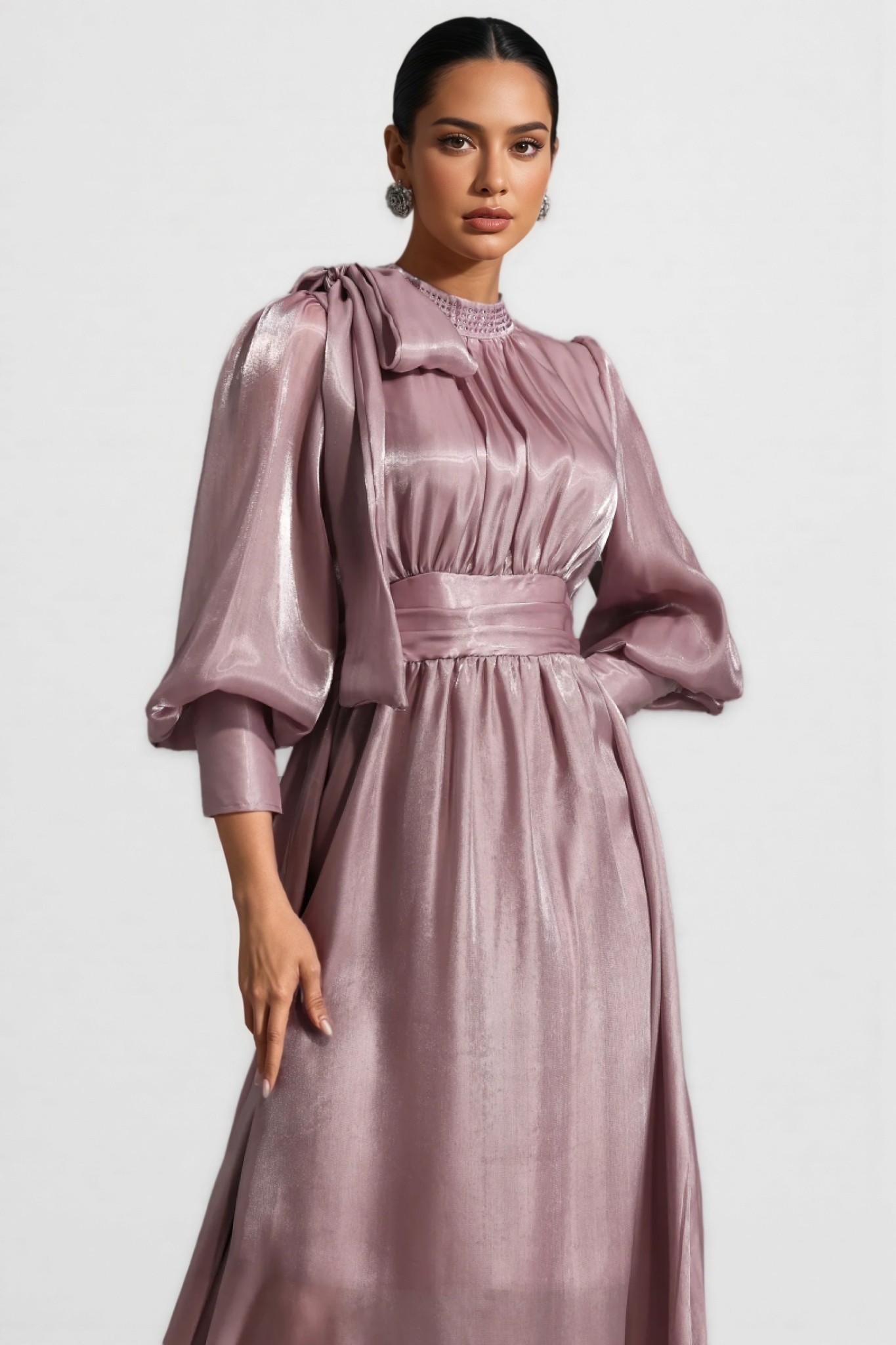 Ronans Lacing Bow Diamond Maxi Dress