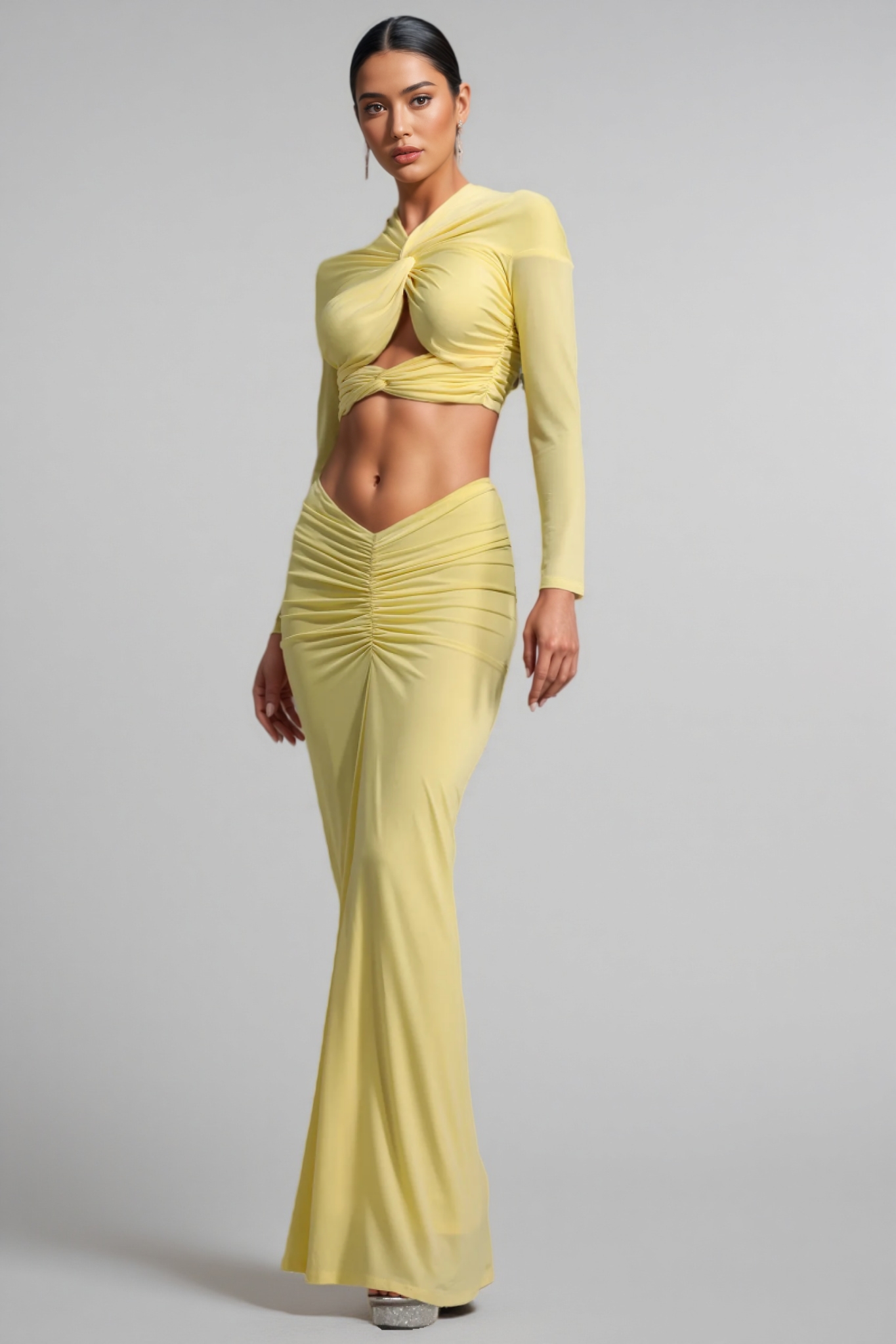Raelse Long Sleeve Twisted Maxi Dress