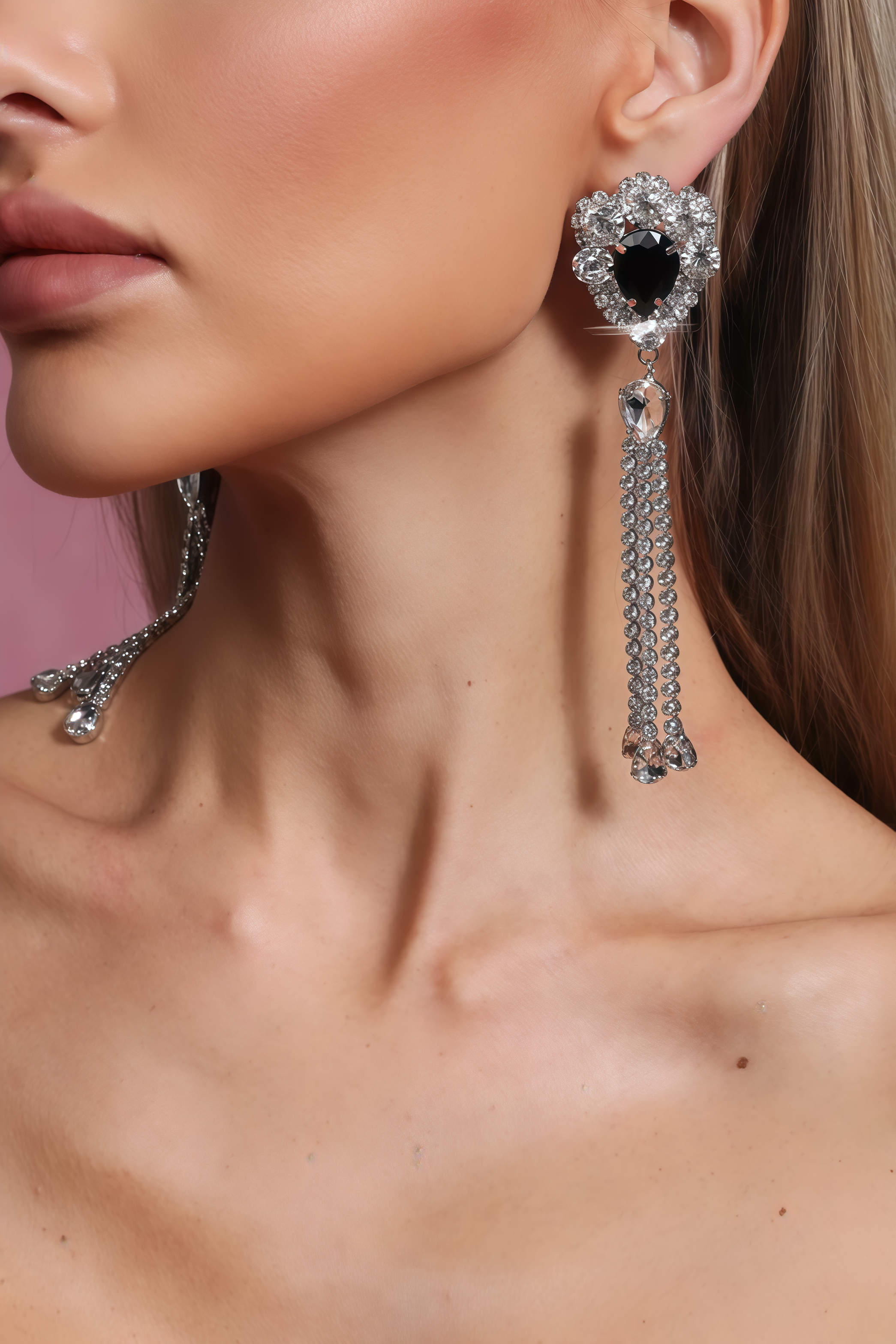 Myrao Diamond Tassels Drop-Shaped Earrings