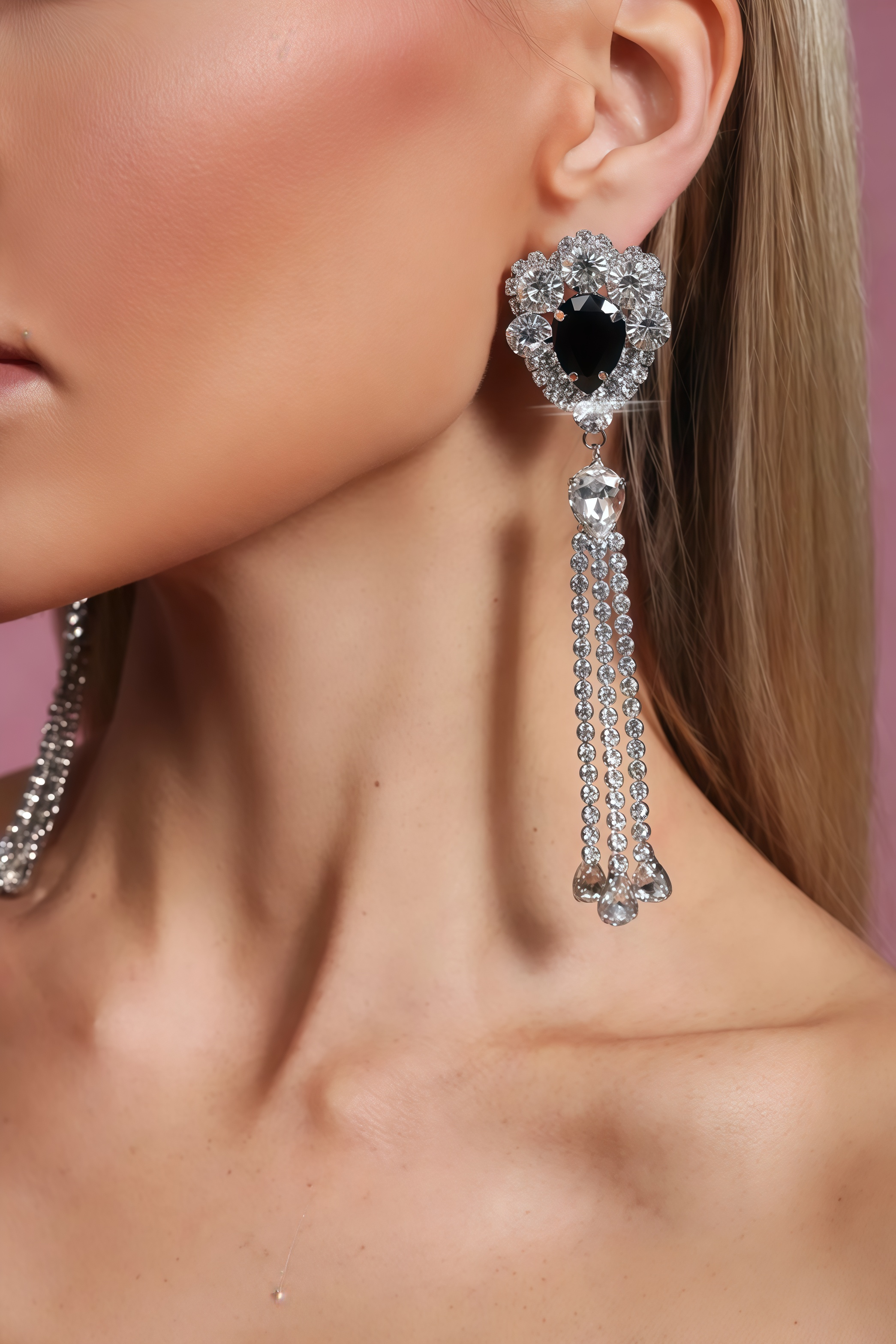 Myrao Diamond Tassels Drop-Shaped Earrings