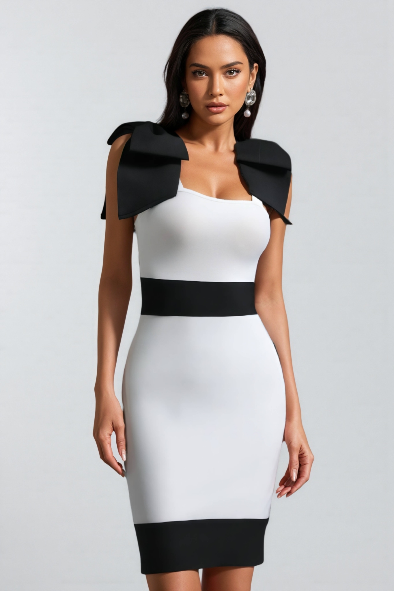 Chrisfa Sleeveless Bow Bandage Mini Dress