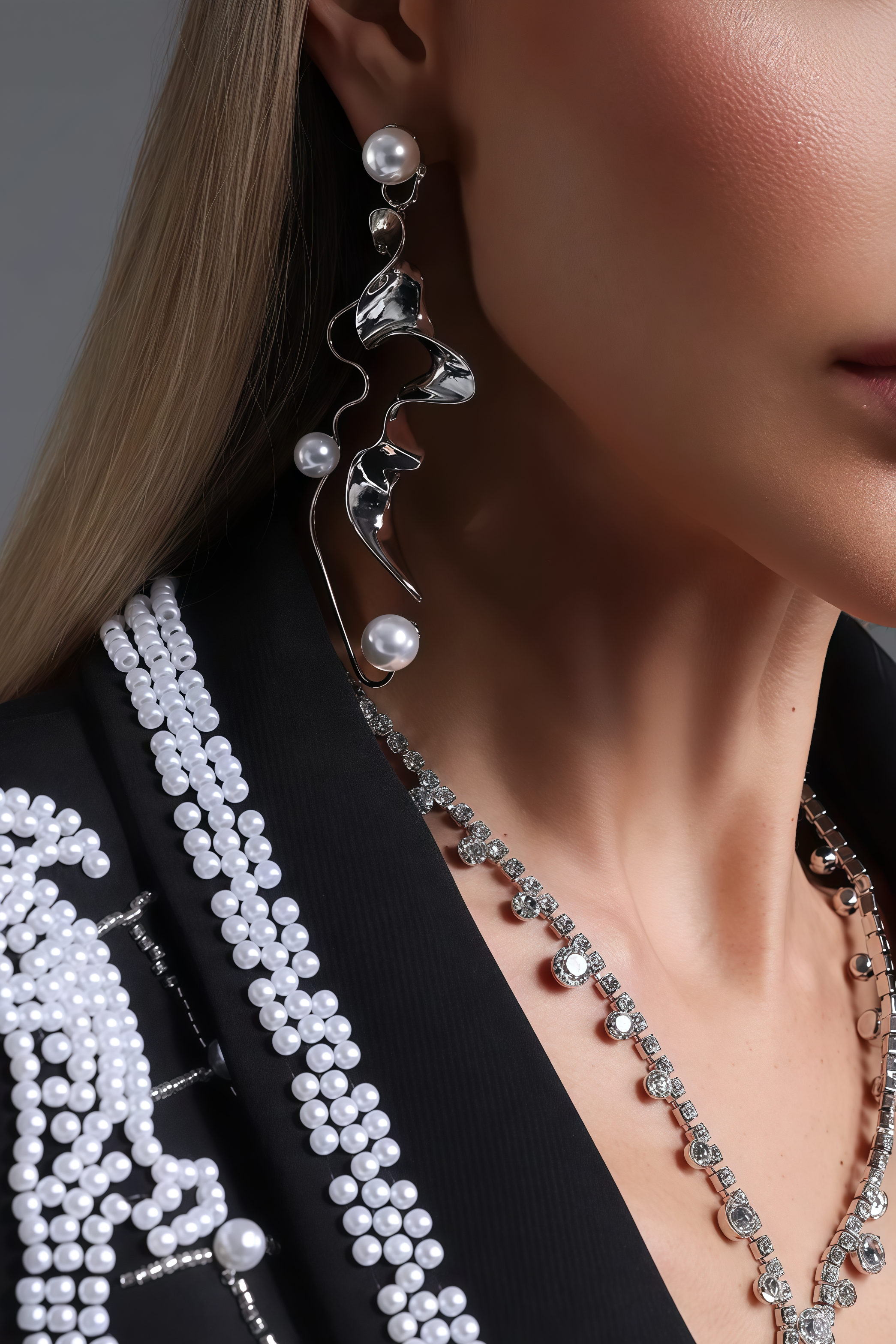 Islenr Irregularity Metal Pearl Earrings